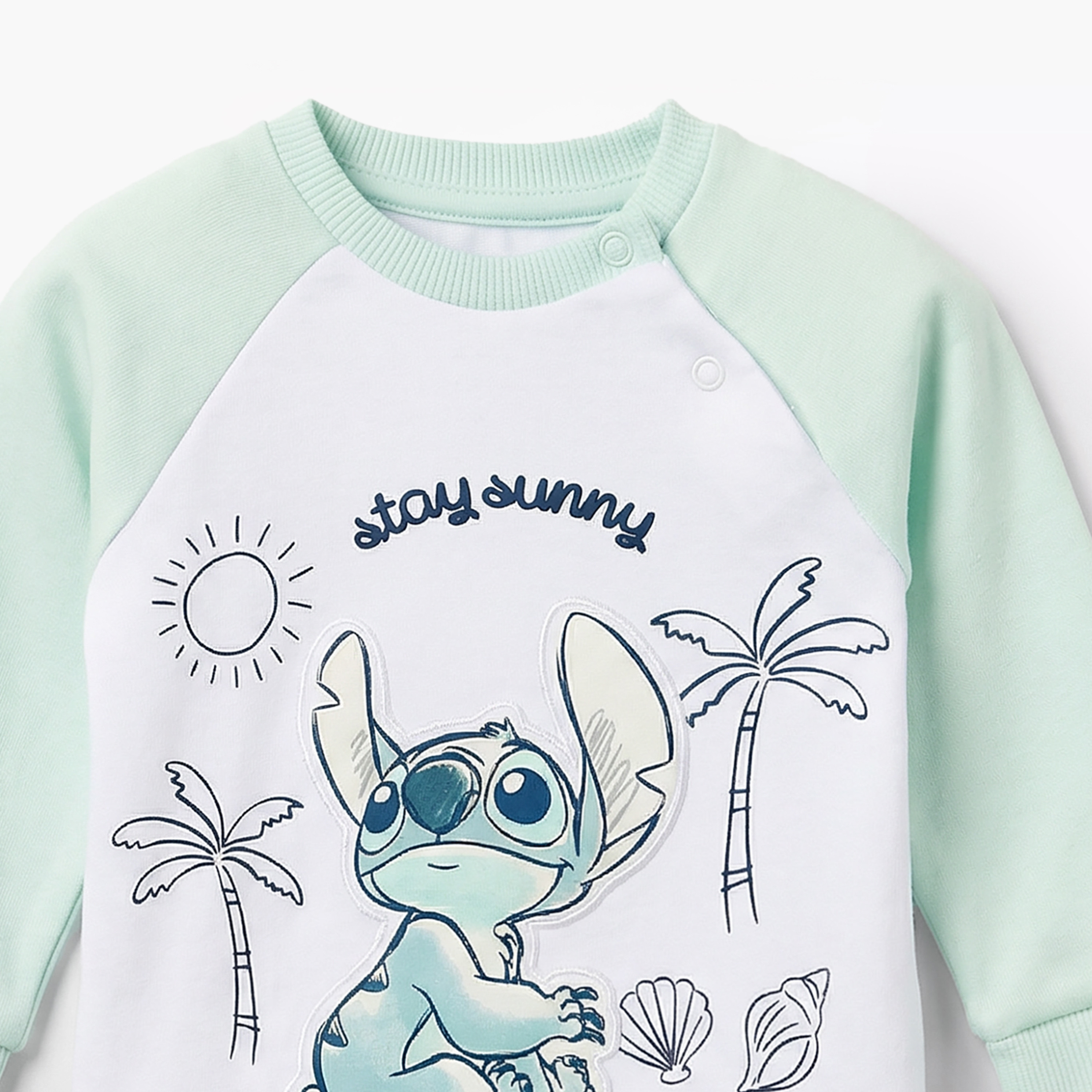 Disney Cotton Round Neck Long Sleeves Pyjama Set with Stitch Applique-baby-boys-clothing-nightwear-pyjamasets-image-5