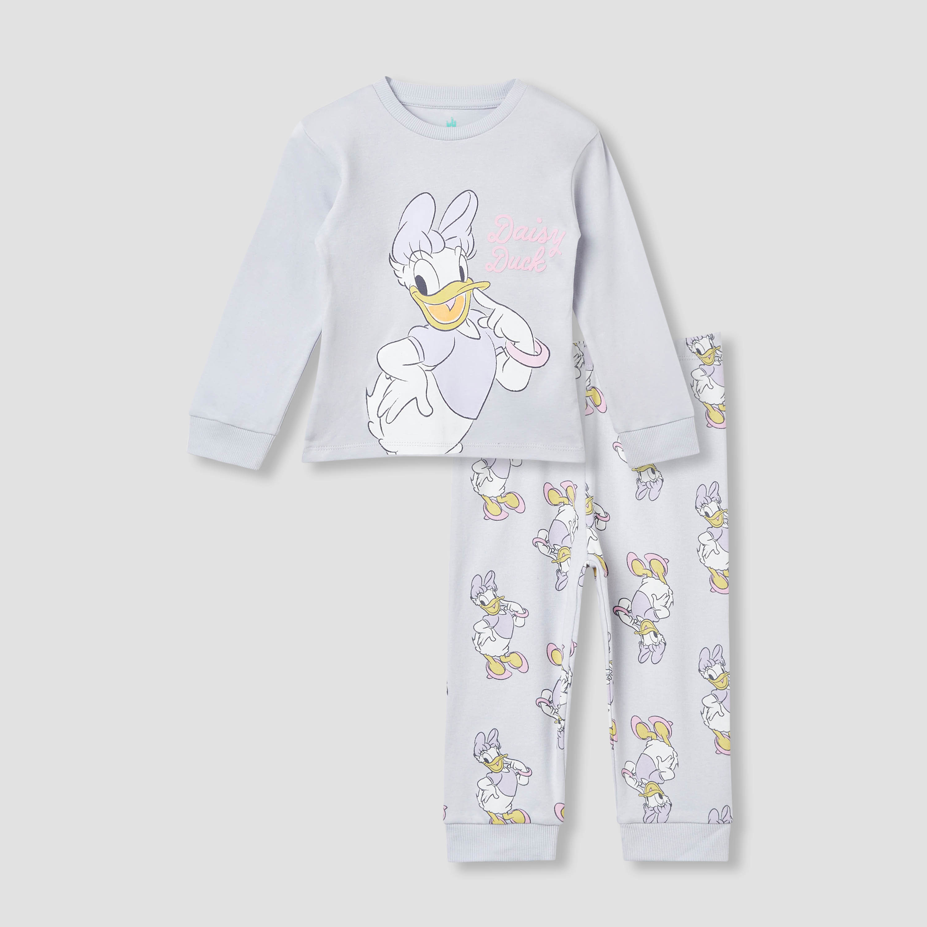 Disney Pyjama Set with Daisy Duck Print - Cotton - Long Sleeves - Crew Neck-baby-girls-clothing-nightwear-pyjamasets-image-1