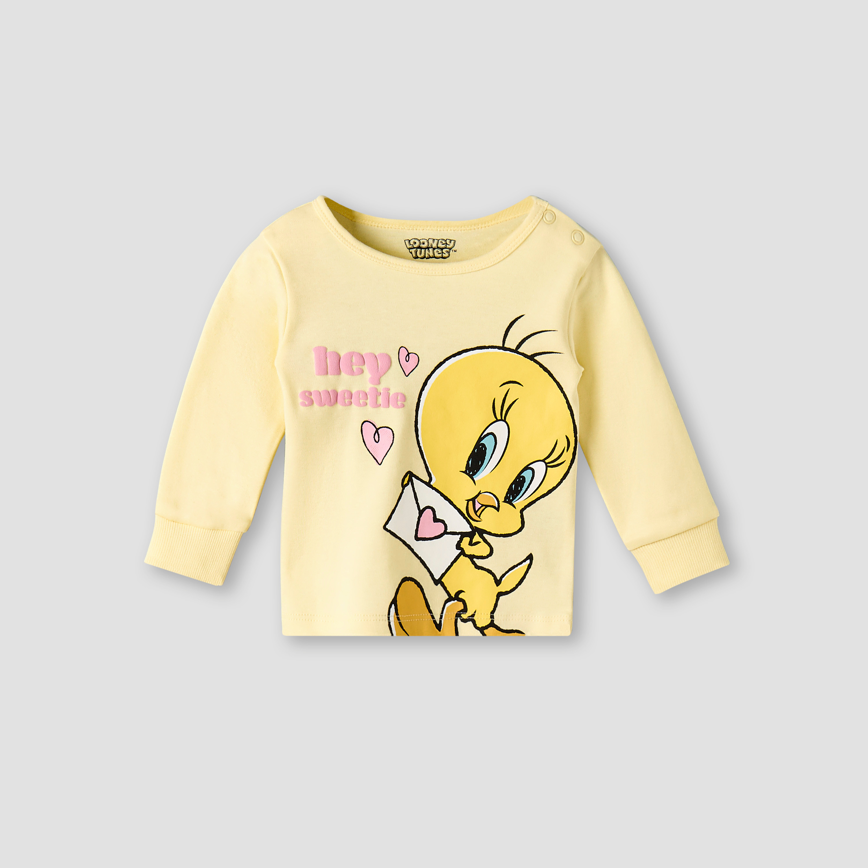 Disney Cotton Long Sleeves Pyjama Set with Tweety Print-baby-girls-clothing-nightwear-pyjamasets-image-3