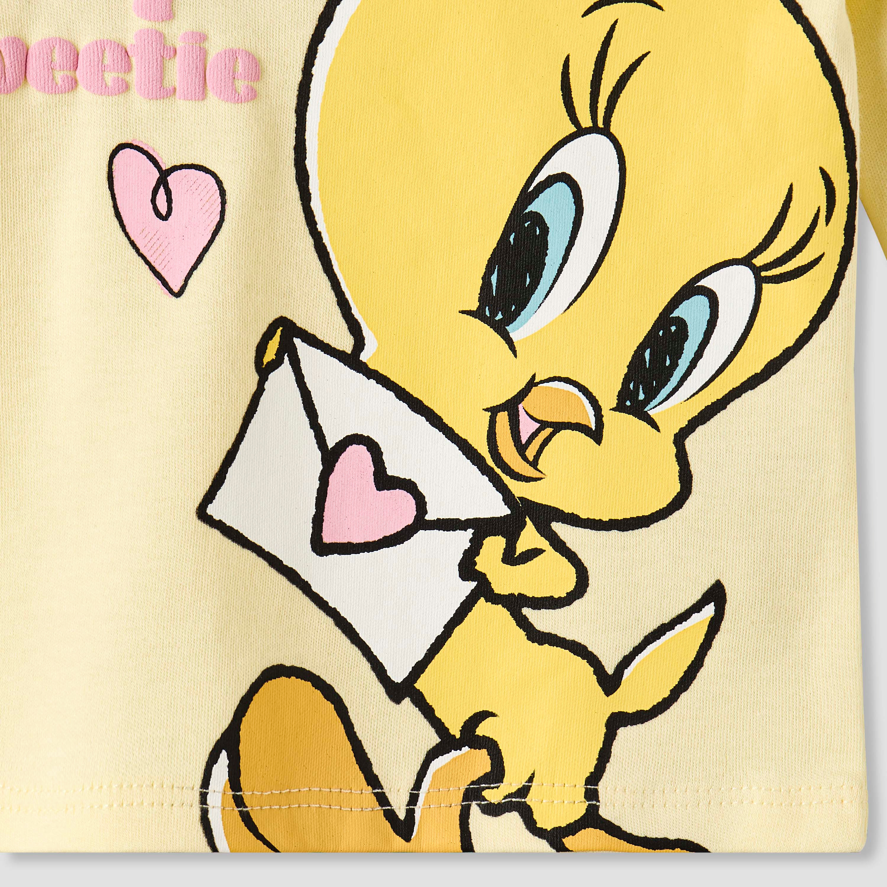 Disney Cotton Long Sleeves Pyjama Set with Tweety Print-baby-girls-clothing-nightwear-pyjamasets-image-8