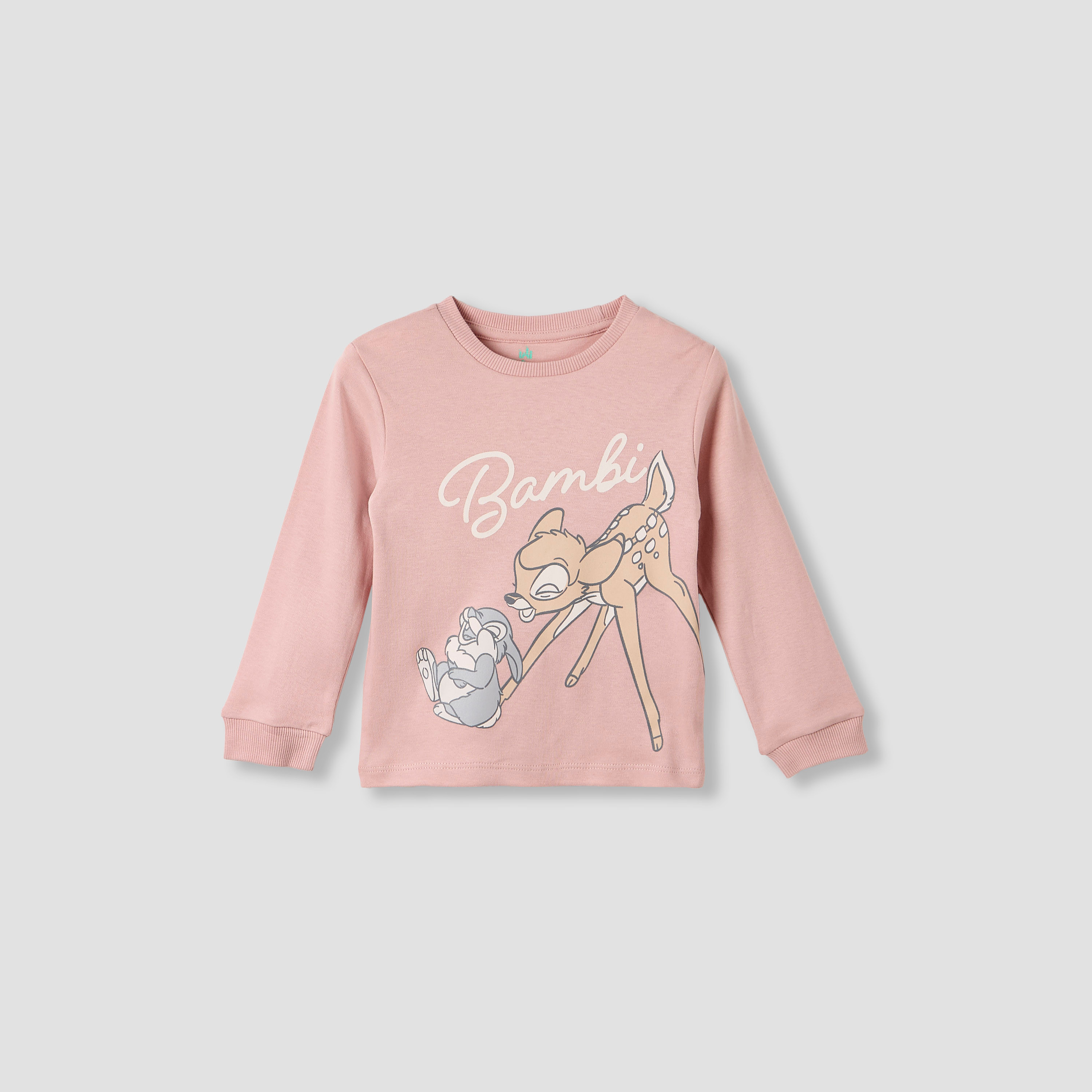 Disney Pyjama Set with Bambi Print - Cotton - Long Sleeves - Round Neck-baby-girls-clothing-nightwear-pyjamasets-image-2