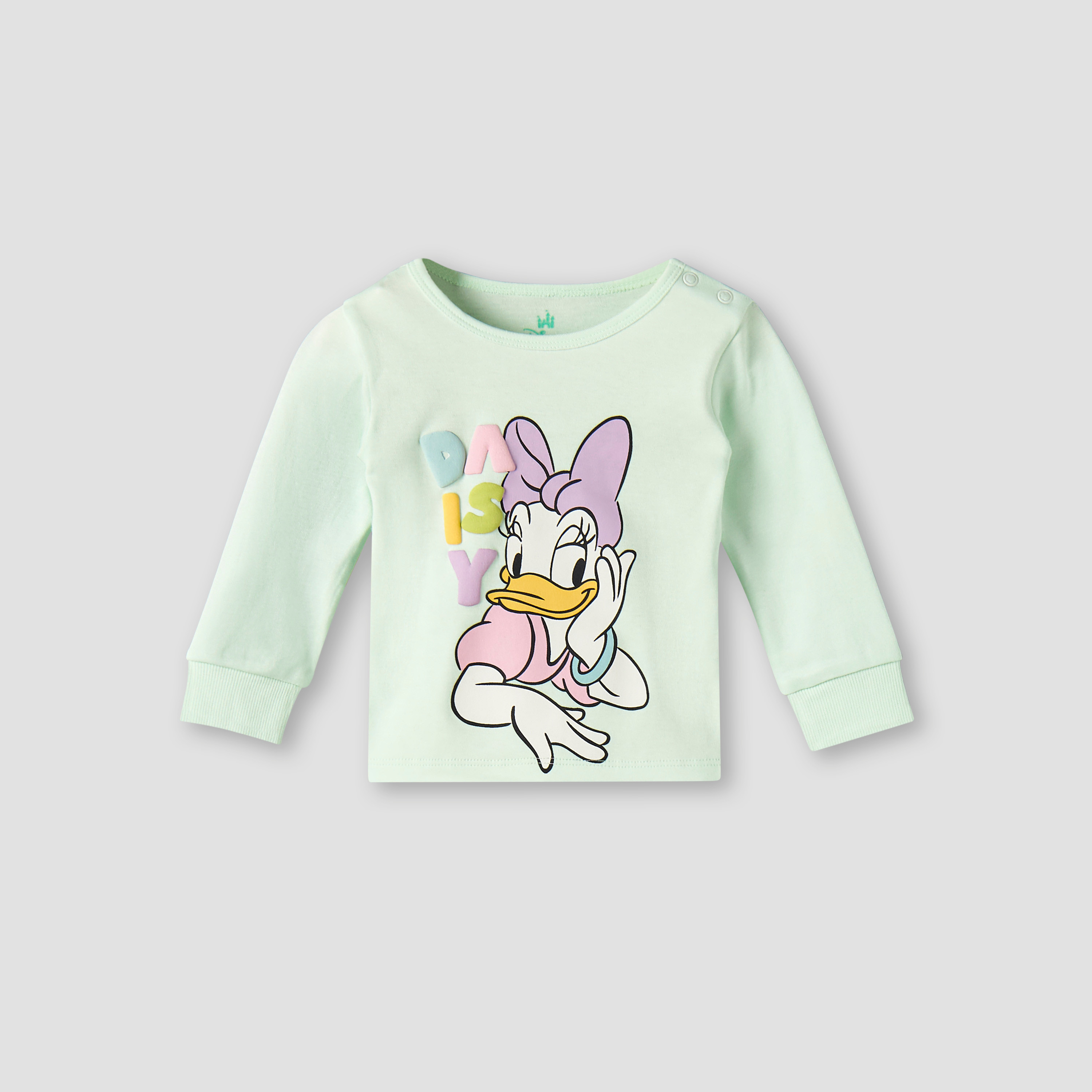 Disney Cotton Round Neck Long Sleeves Pyjama Set with Daisy Duck Print-baby-girls-clothing-nightwear-pyjamasets-image-3