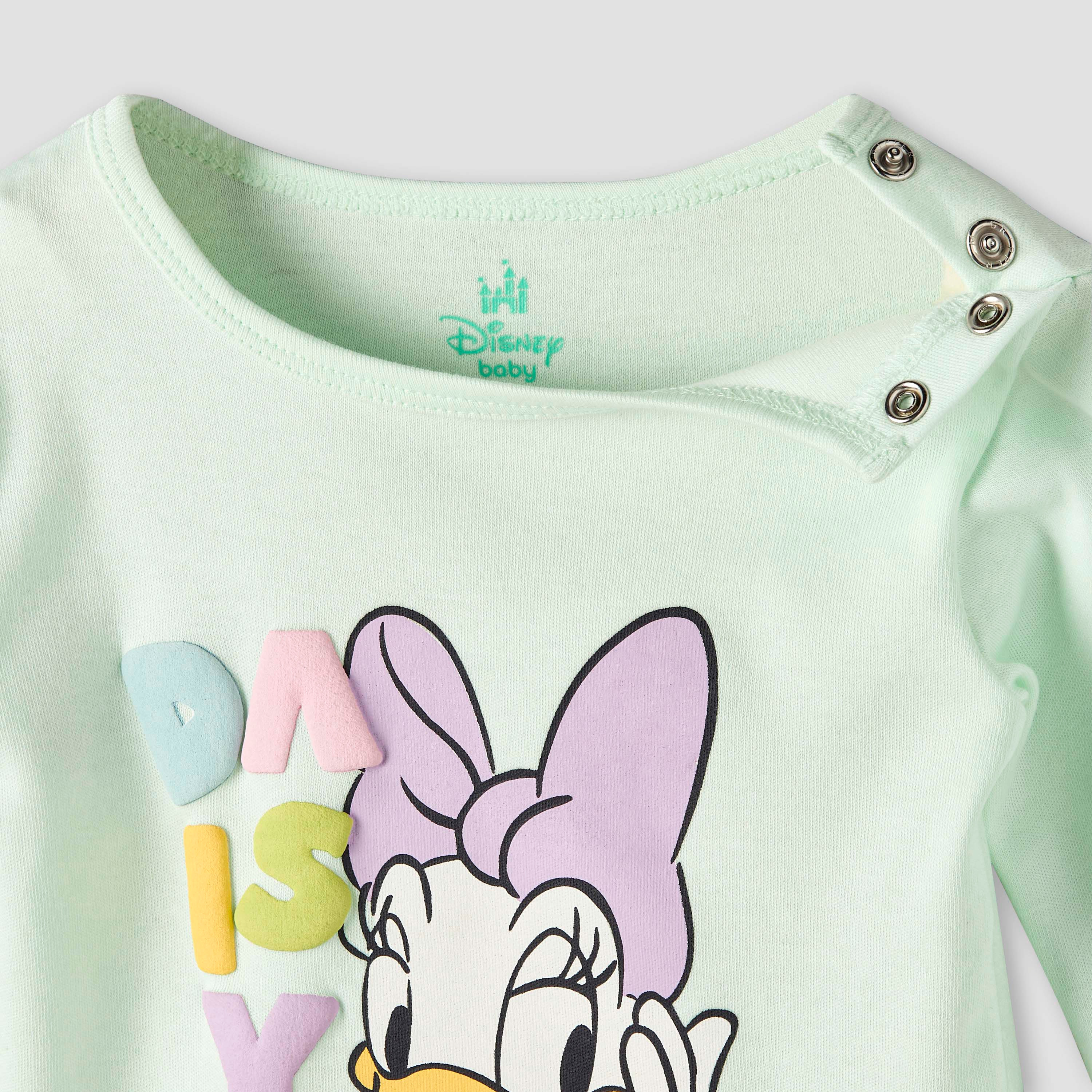 Disney Cotton Round Neck Long Sleeves Pyjama Set with Daisy Duck Print-baby-girls-clothing-nightwear-pyjamasets-image-7