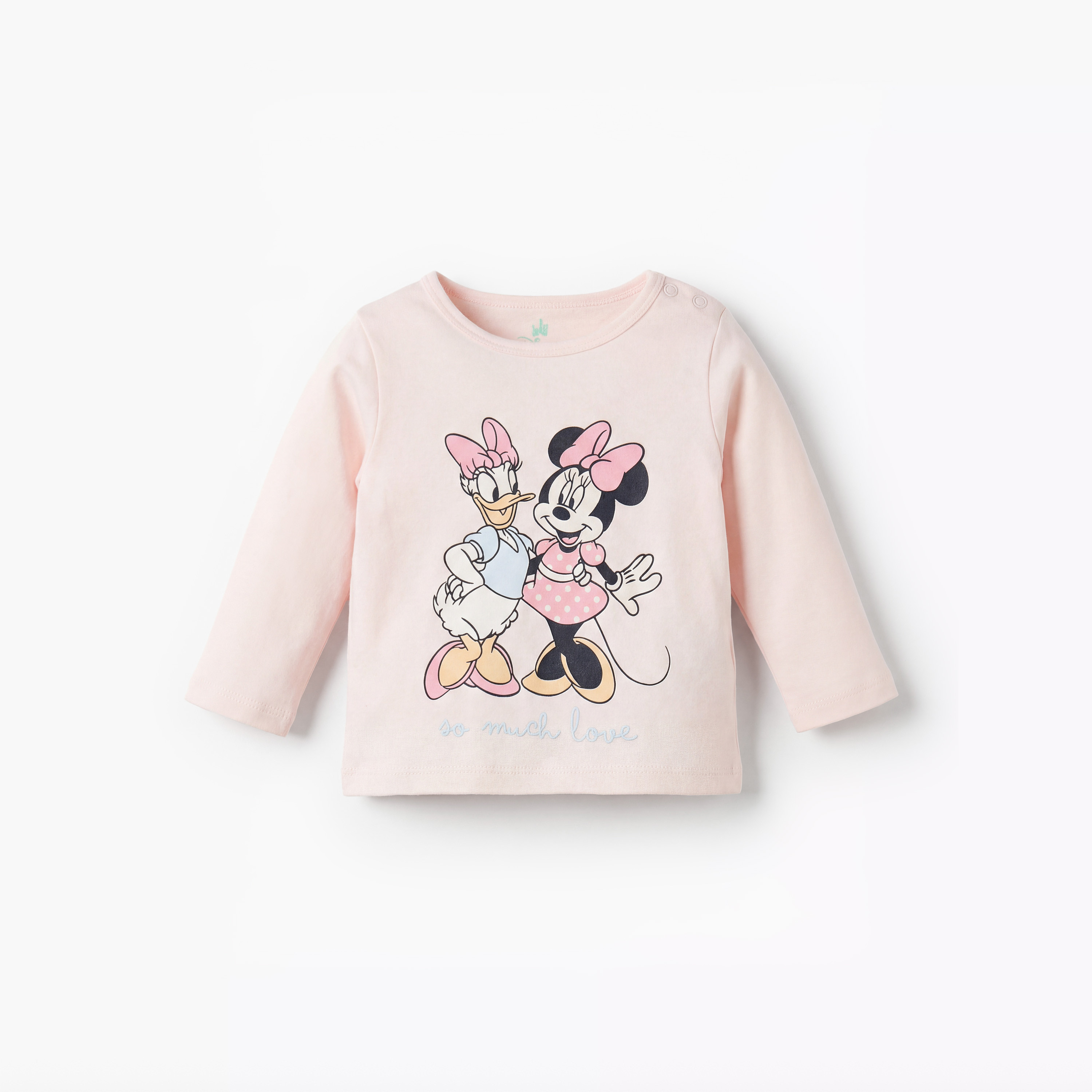 Disney Cotton Round Neck Long Sleeves Pyjama Set with Minnie Mouse and Daisy Duck Print-baby-girls-clothing-nightwear-pyjamasets-image-3