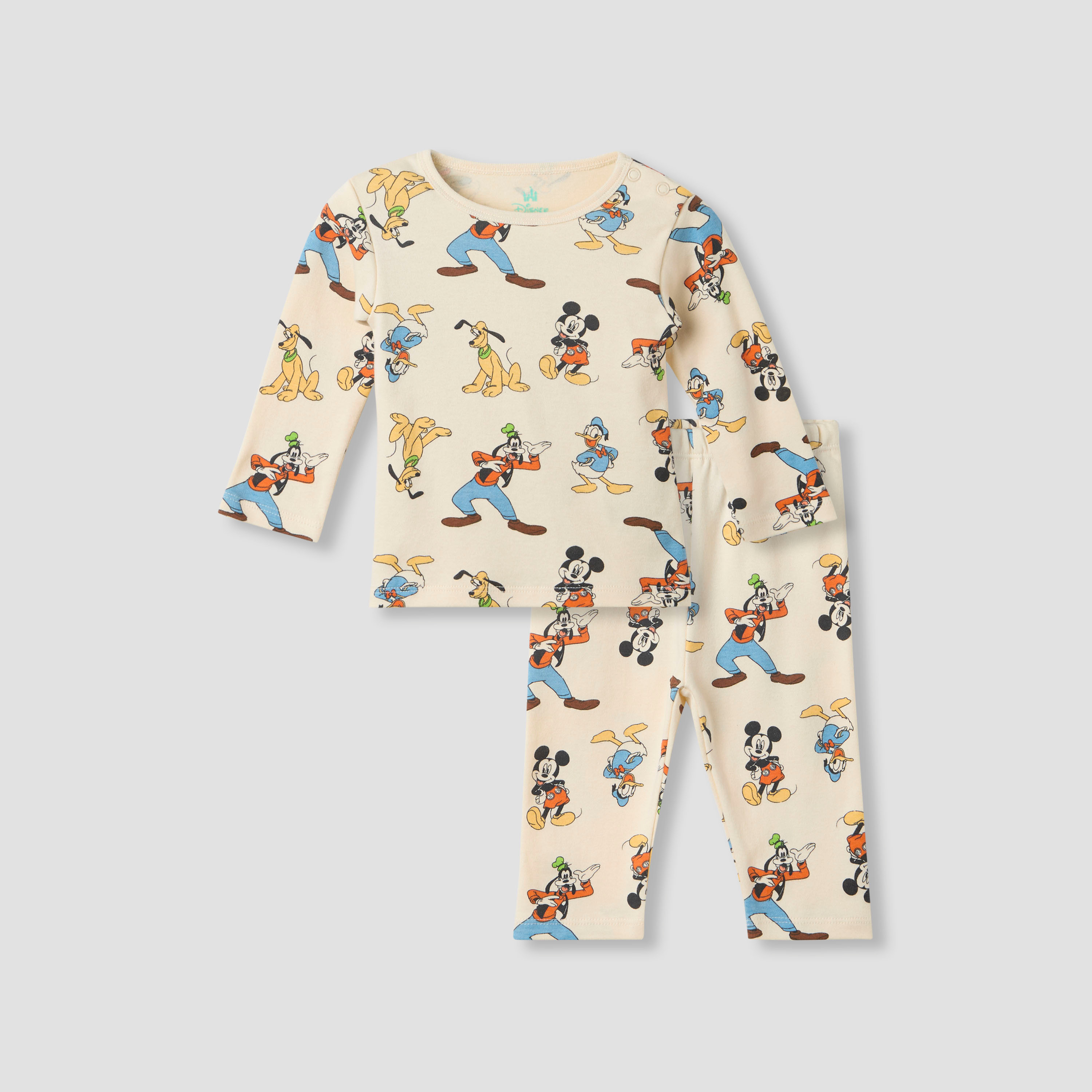 Disney Mickey Mouse and Friends Print T-shirt and Pyjama Set-baby-boys-clothing-nightwear-pyjamasets-image-1