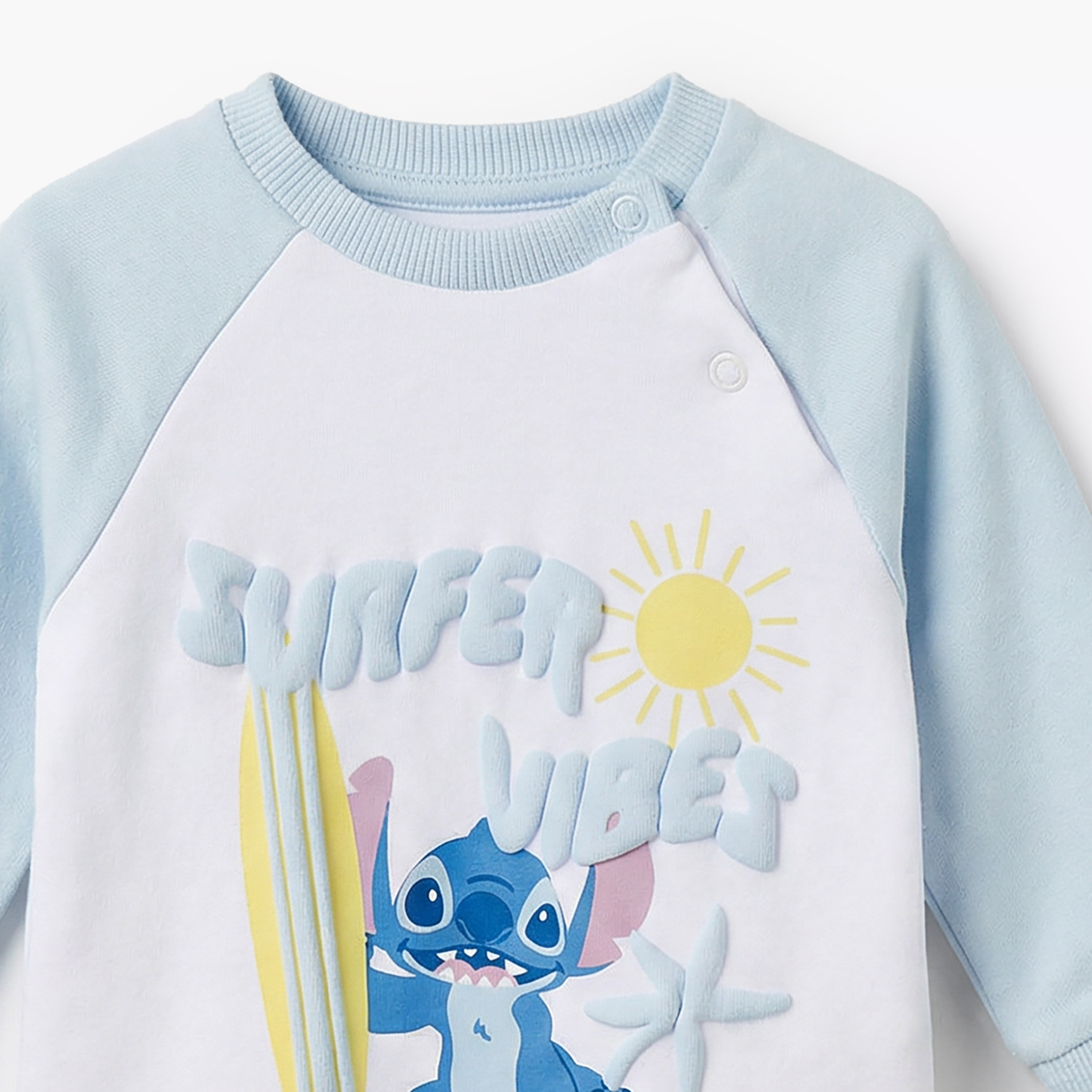 Disney Cotton Round Neck Long Sleeves Pyjama Set with Stitch Print-baby-boys-clothing-nightwear-pyjamasets-image-5