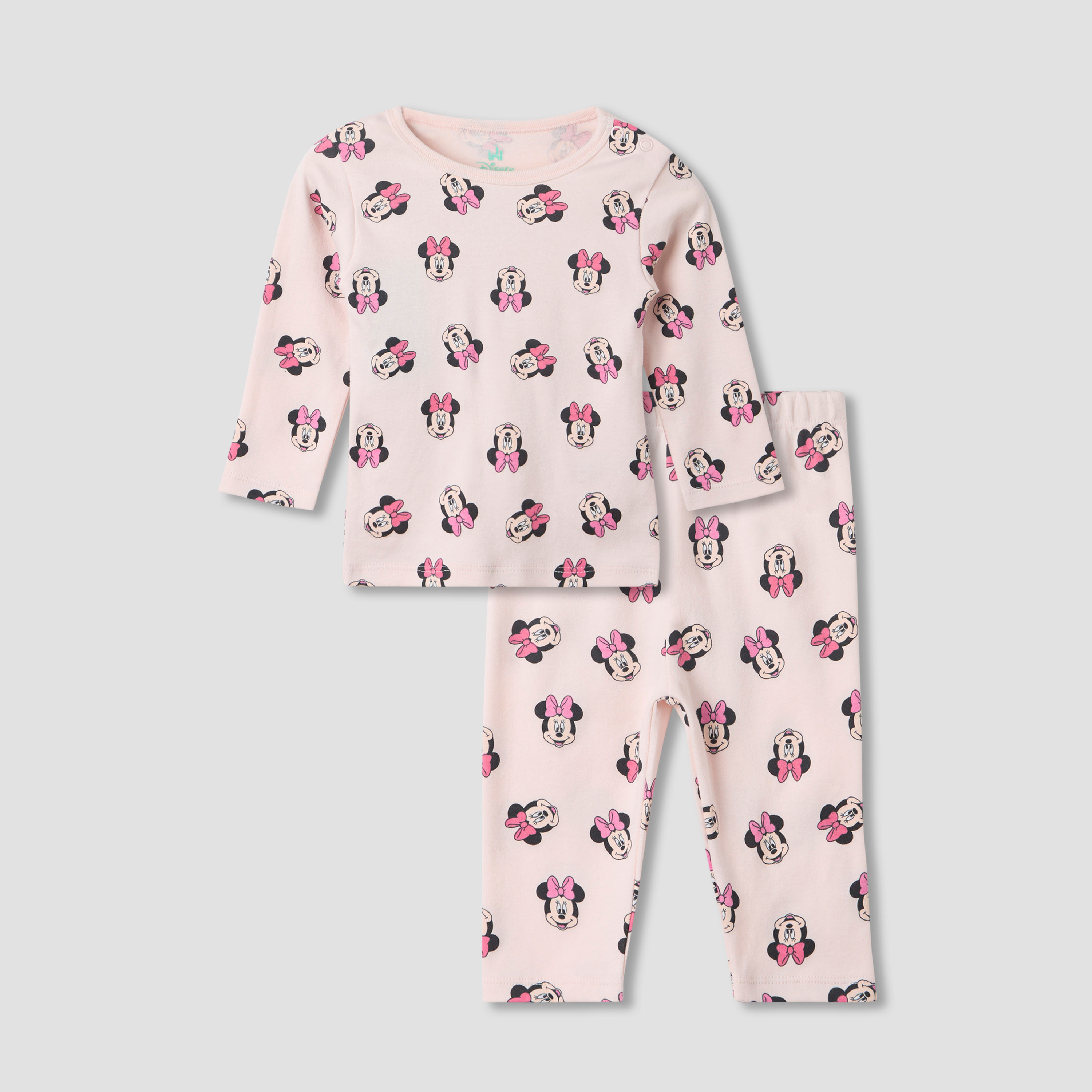 طقم بيجاما بياقة ضيقة وأكمام طويلة وطبعات ميني ماوس من ديزني-promo_babyshop_Buy3for79_KSA130126-image-1