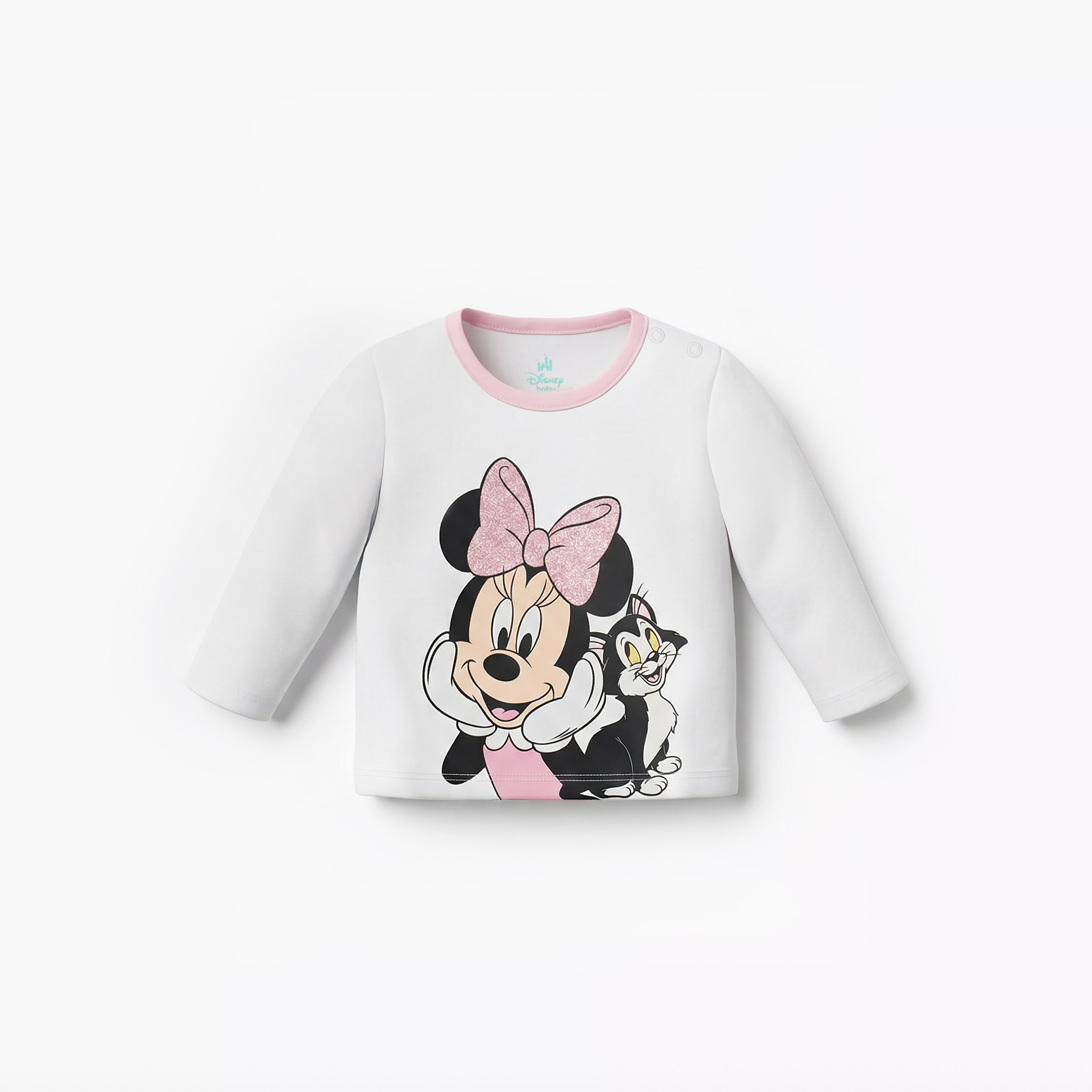 Disney Cotton Round Neck Long Sleeves Pyjama Set with Minnie Mouse Print-baby-girls-clothing-nightwear-pyjamasets-image-2