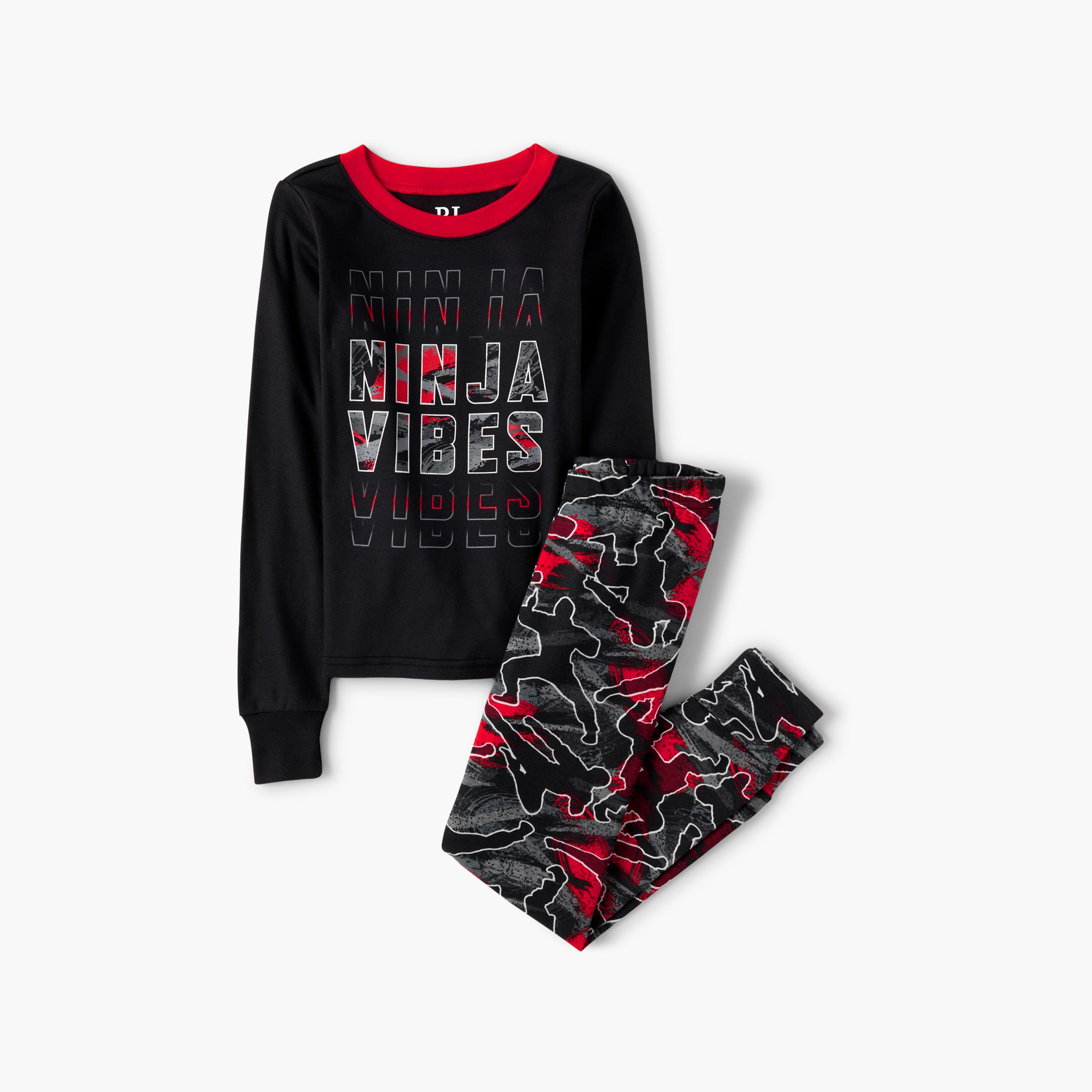 The Children's Place 2-Piece Boy's Long Sleeve Ninja Snug Fit Cotton Pajama Set-boys-clothing-nightwear-image-1