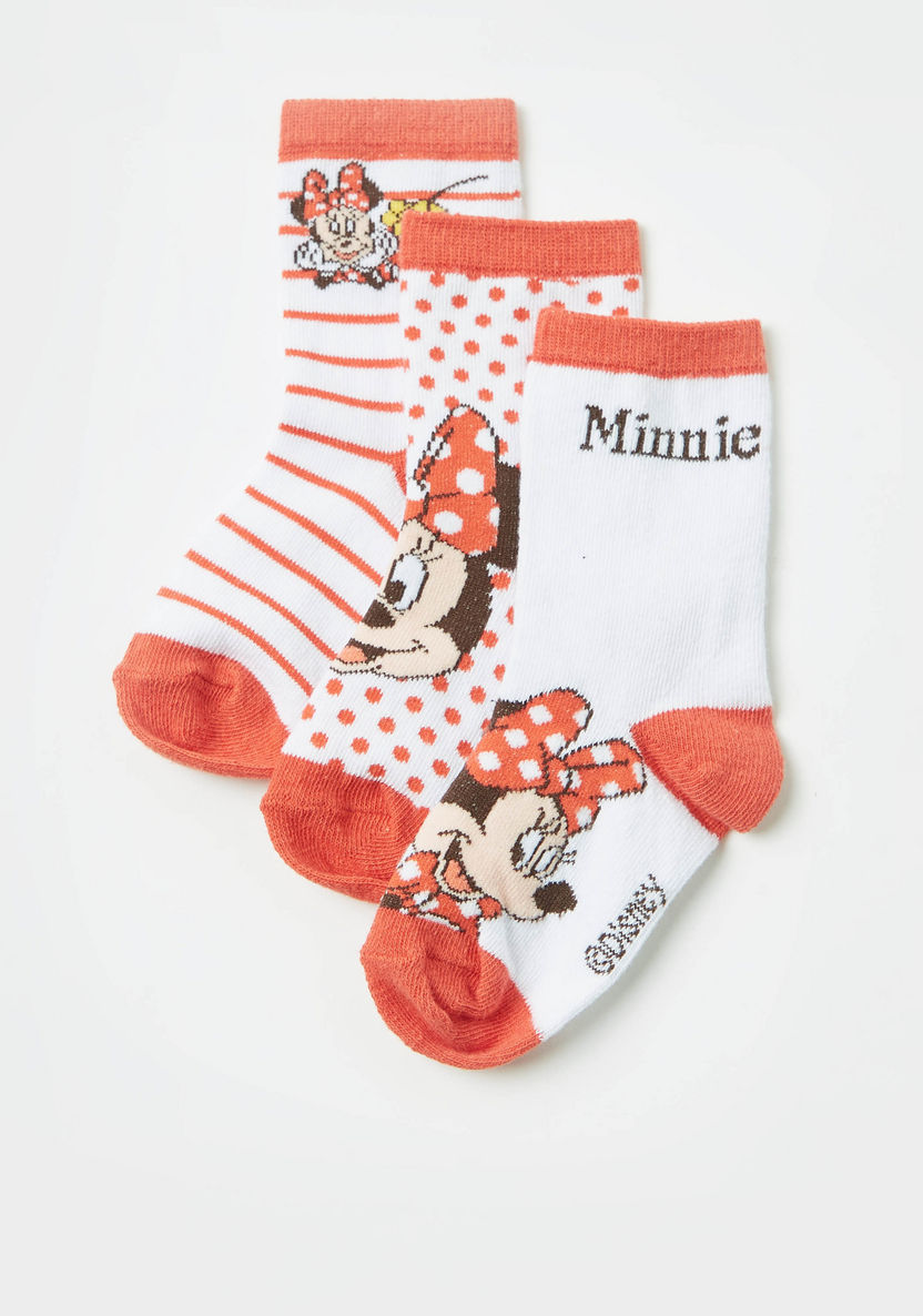 Disney Minnie Mouse Print Socks - Set of 3-Socks-image-1