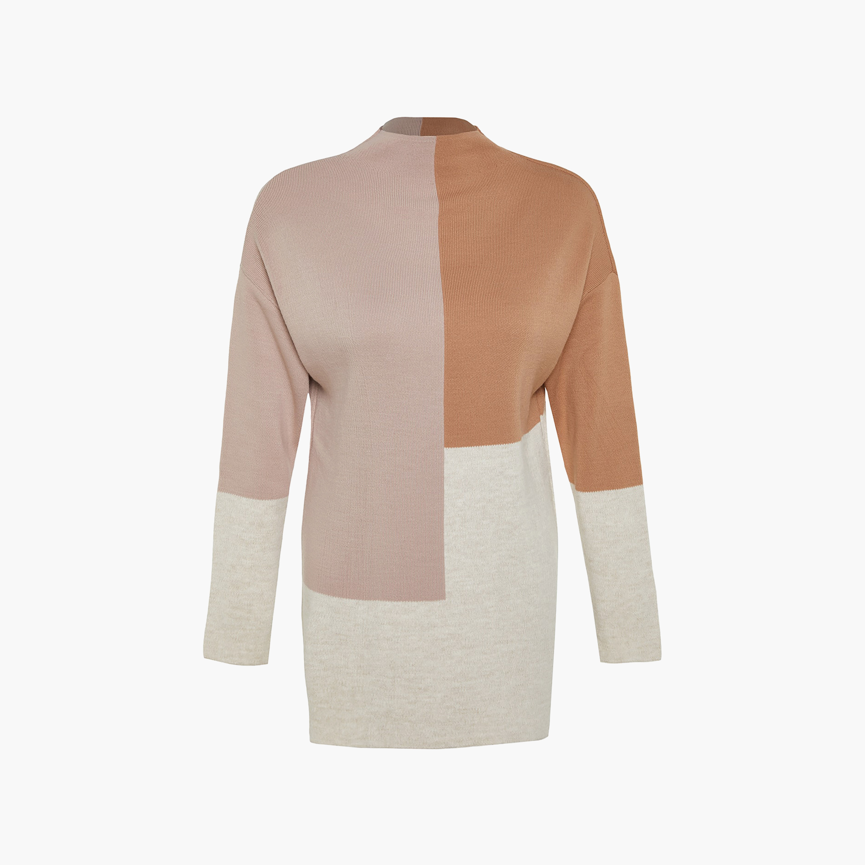 Trendyol Modest Color-Blocked High Neck Dropped Sleeves Women's Sweater-women-winterwear-cardigansandjumpers-jumpers-image-7
