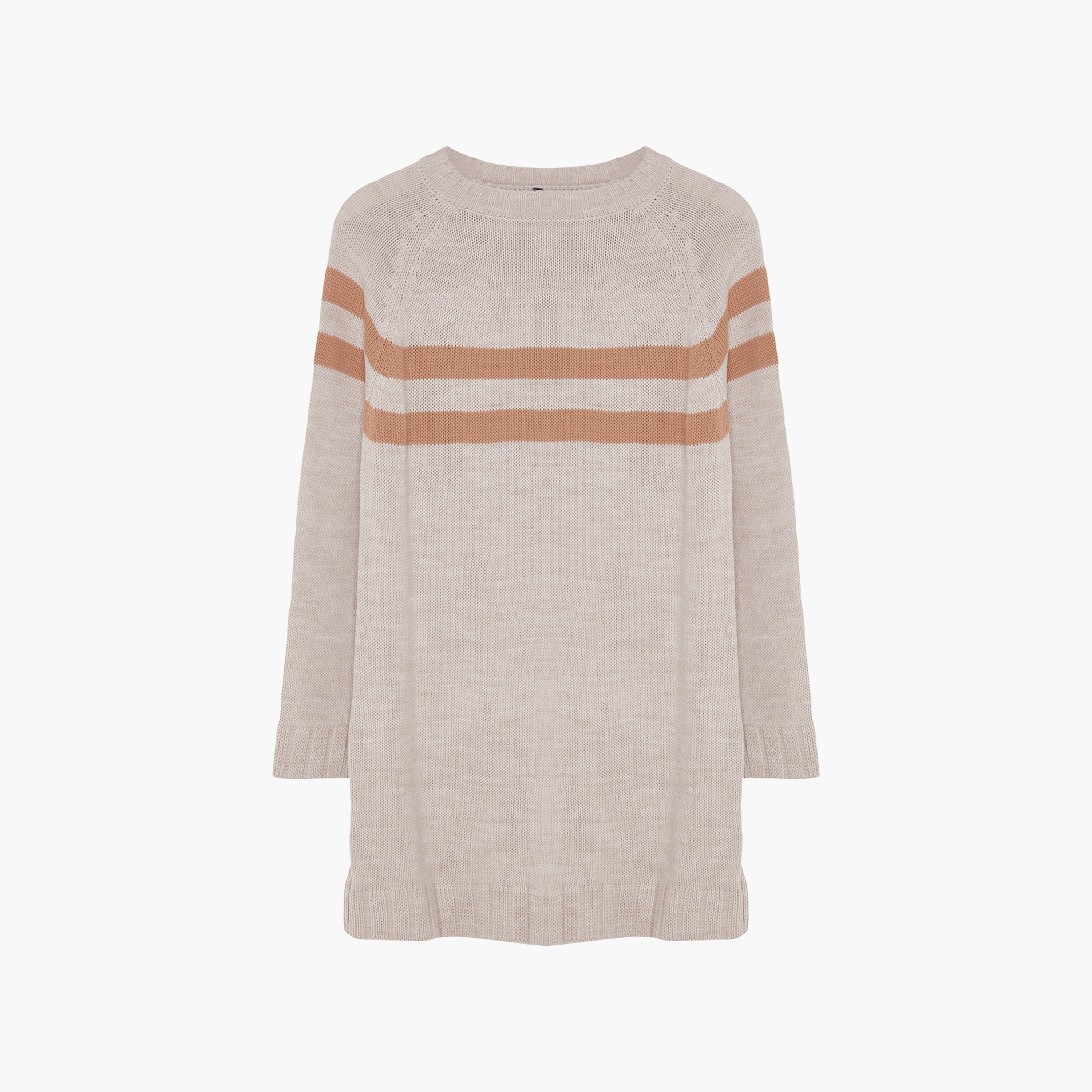 بلوفر حريمي محتشم مخطط بلون الحجري بأكمام راجلان من تريندyol-women-winterwear-cardigansandjumpers-jumpers-image-8