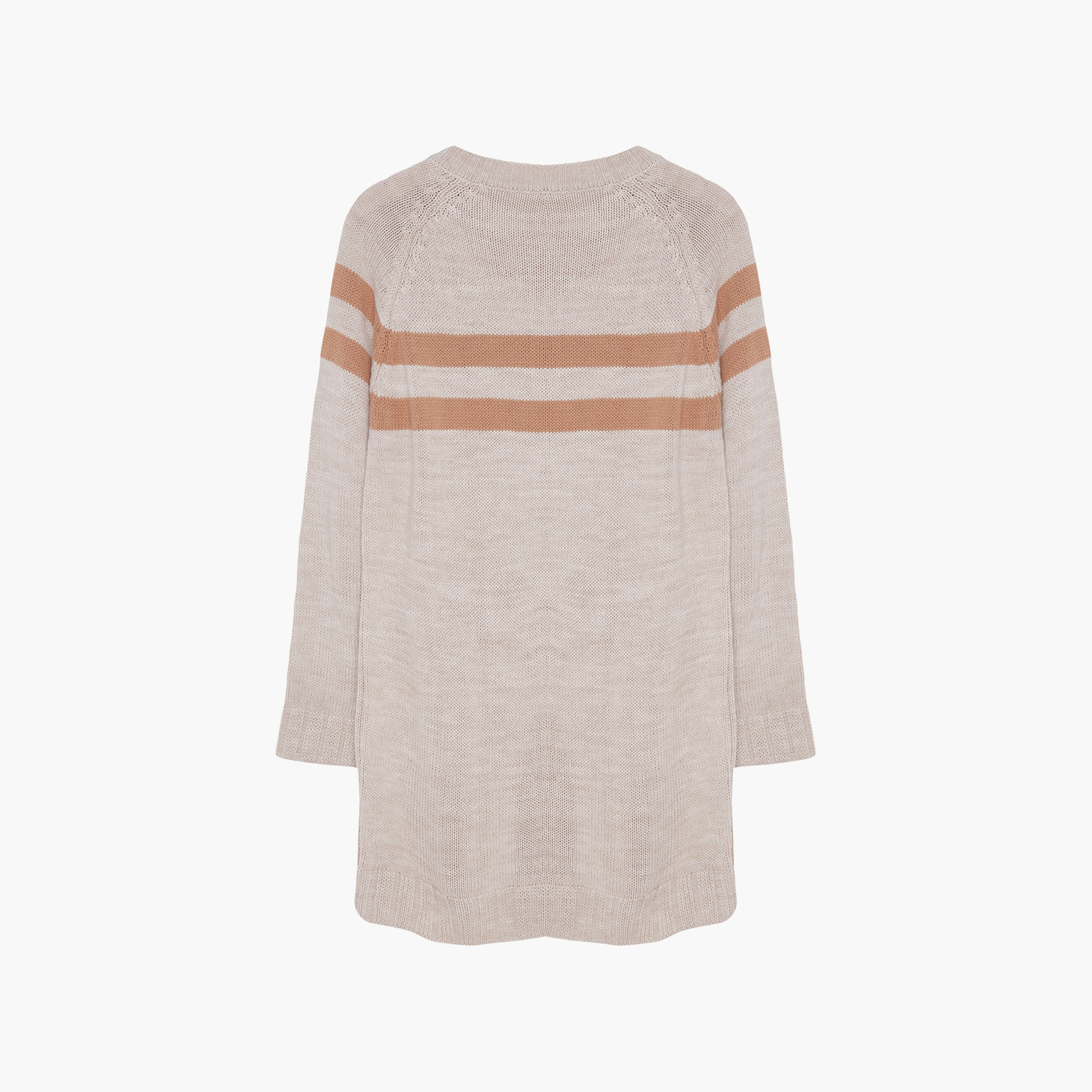 بلوفر حريمي محتشم مخطط بلون الحجري بأكمام راجلان من تريندyol-women-winterwear-cardigansandjumpers-jumpers-image-9