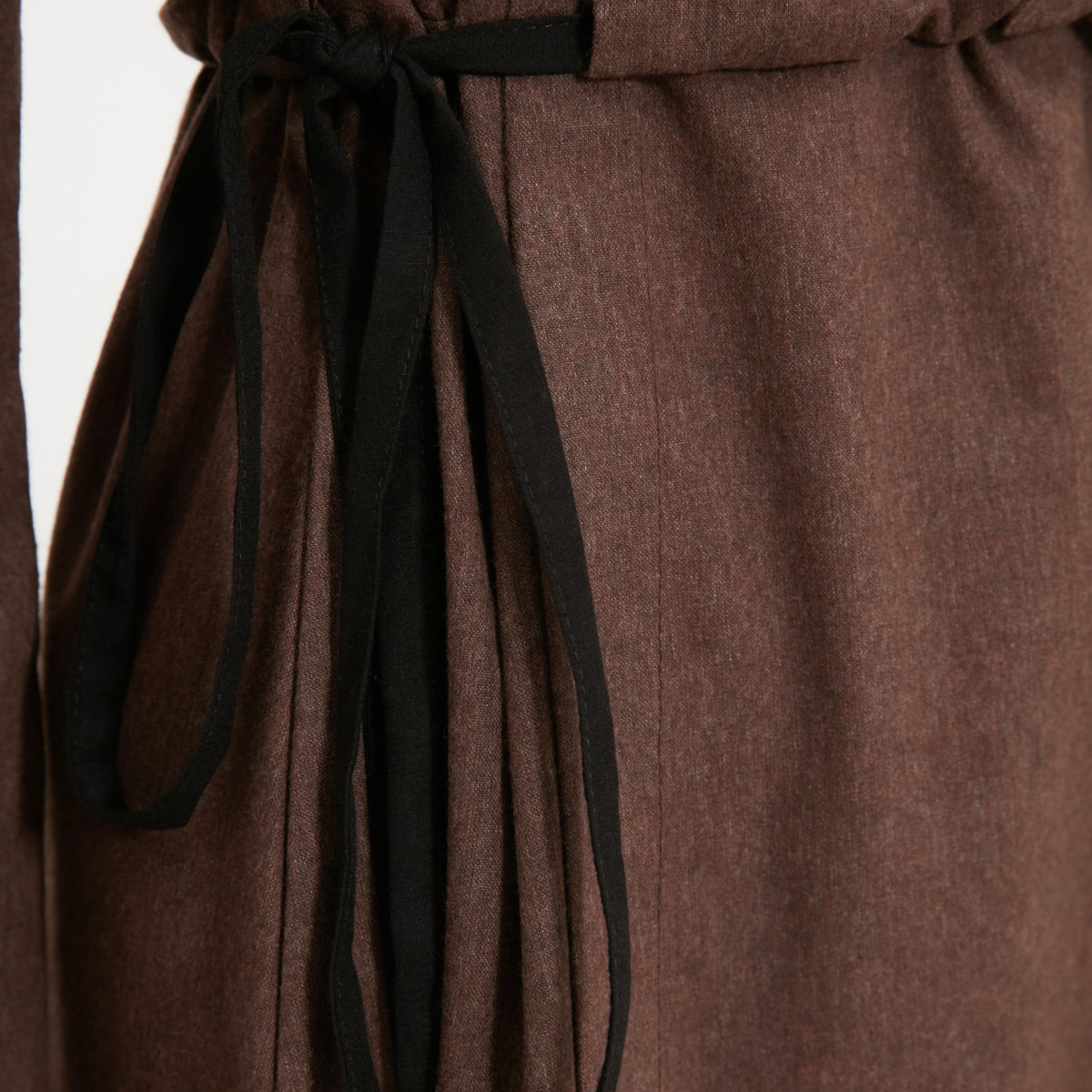 Trendyol Modest Women Solid Crew Neck Drawstring Waist Dress-women-clothing-dresses-image-4