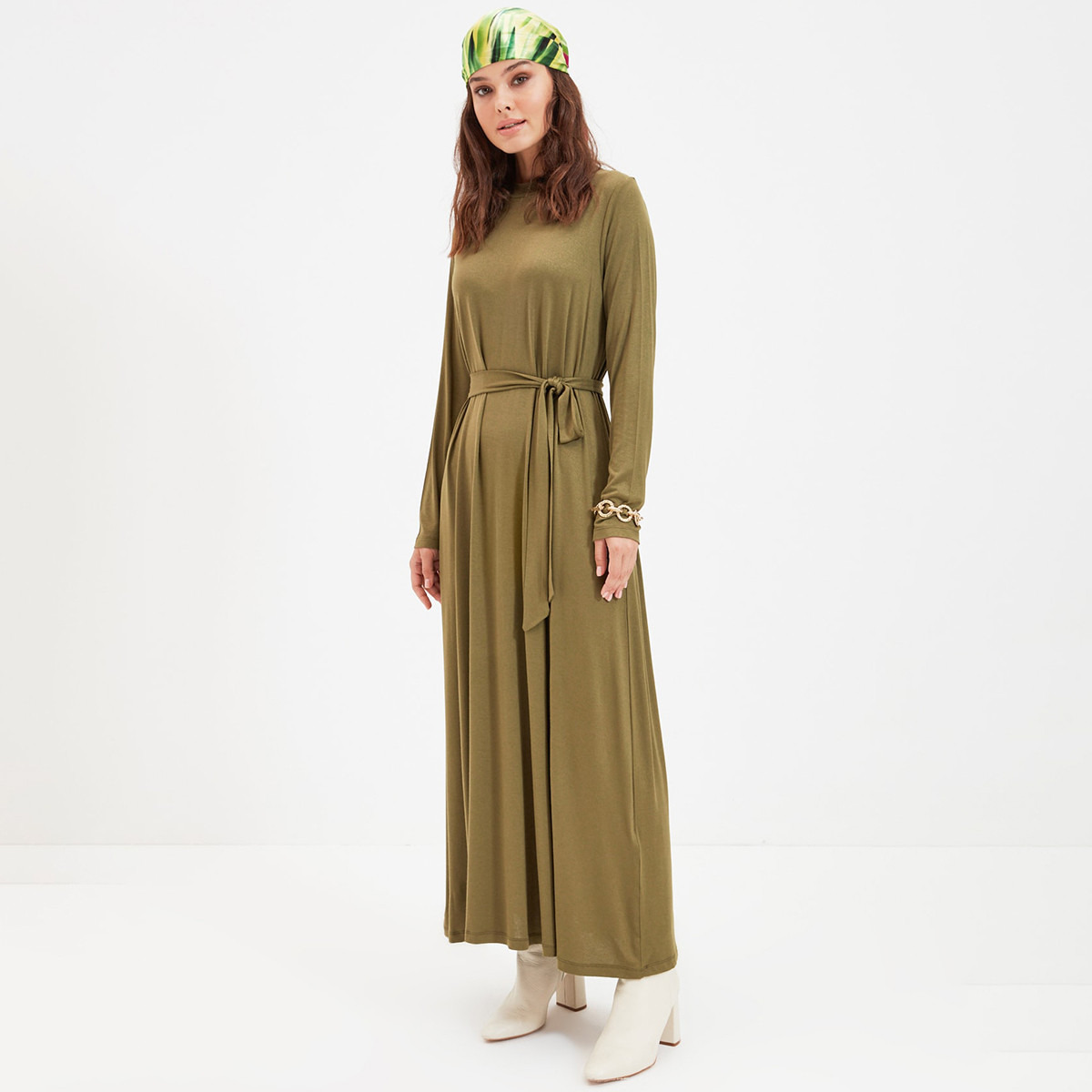ترينديول أخضر طويل فستان-women-clothing-dresses-image-2