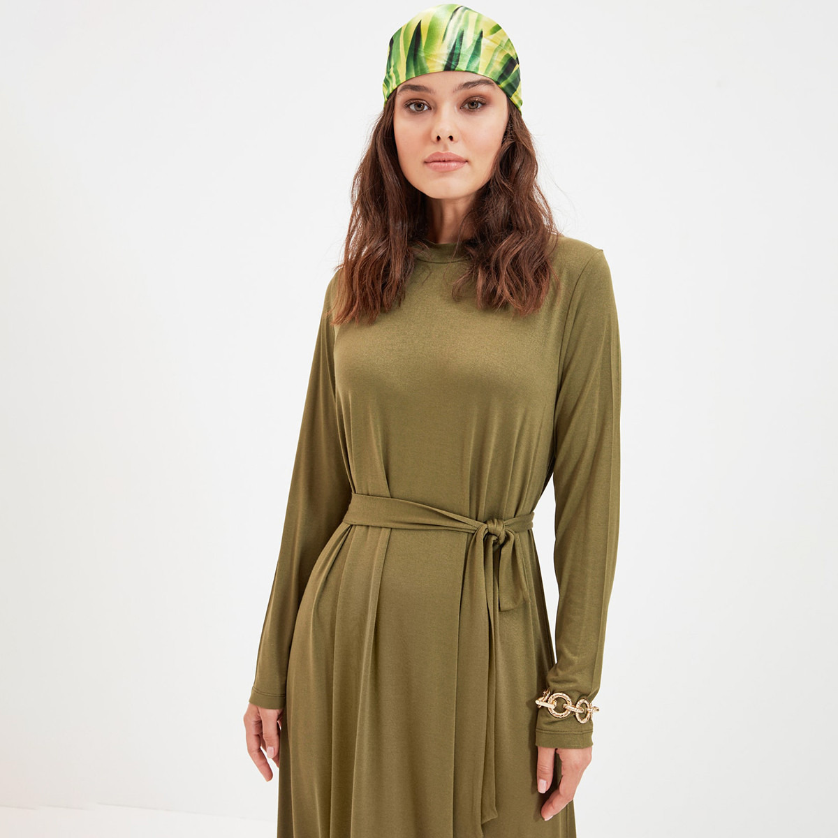 ترينديول أخضر طويل فستان-women-clothing-dresses-image-3