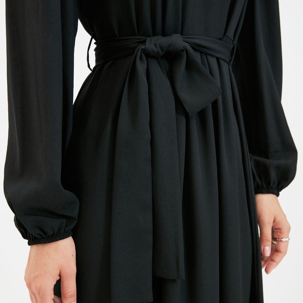 ترينديول أسود طويل فستان-women-clothing-dresses-image-4