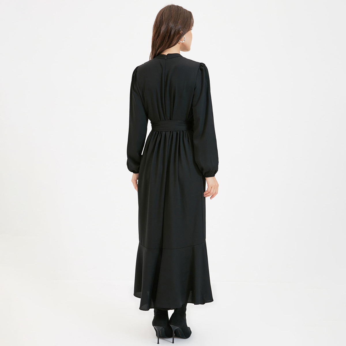 ترينديول أسود طويل فستان-women-clothing-dresses-image-5