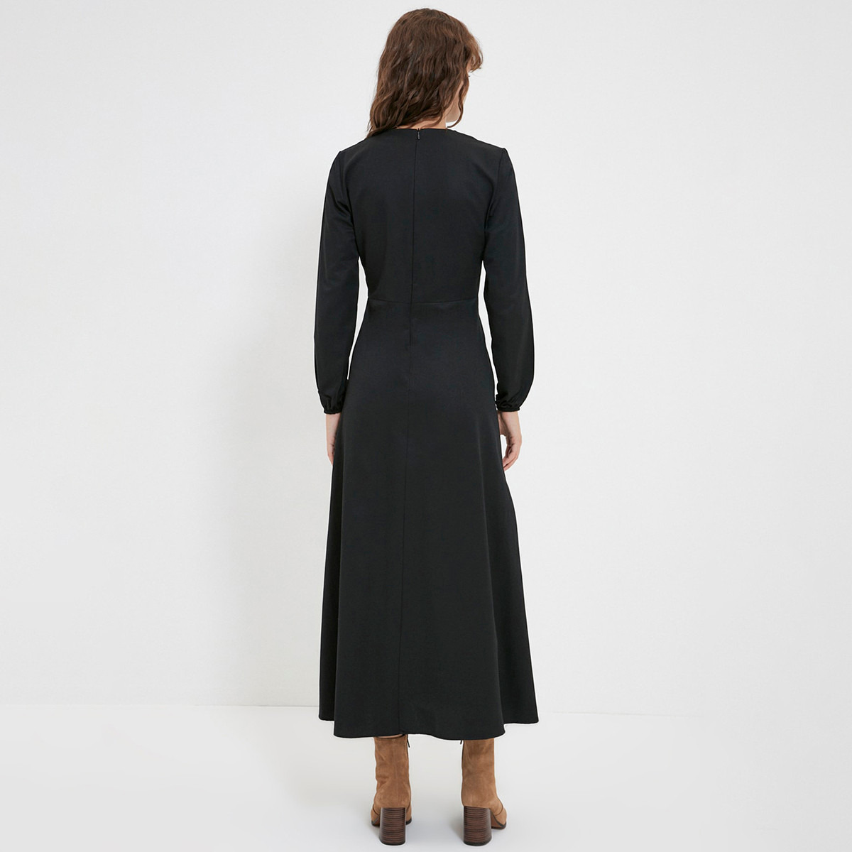 ترينديول أسود طويل فستان-women-clothing-dresses-image-5