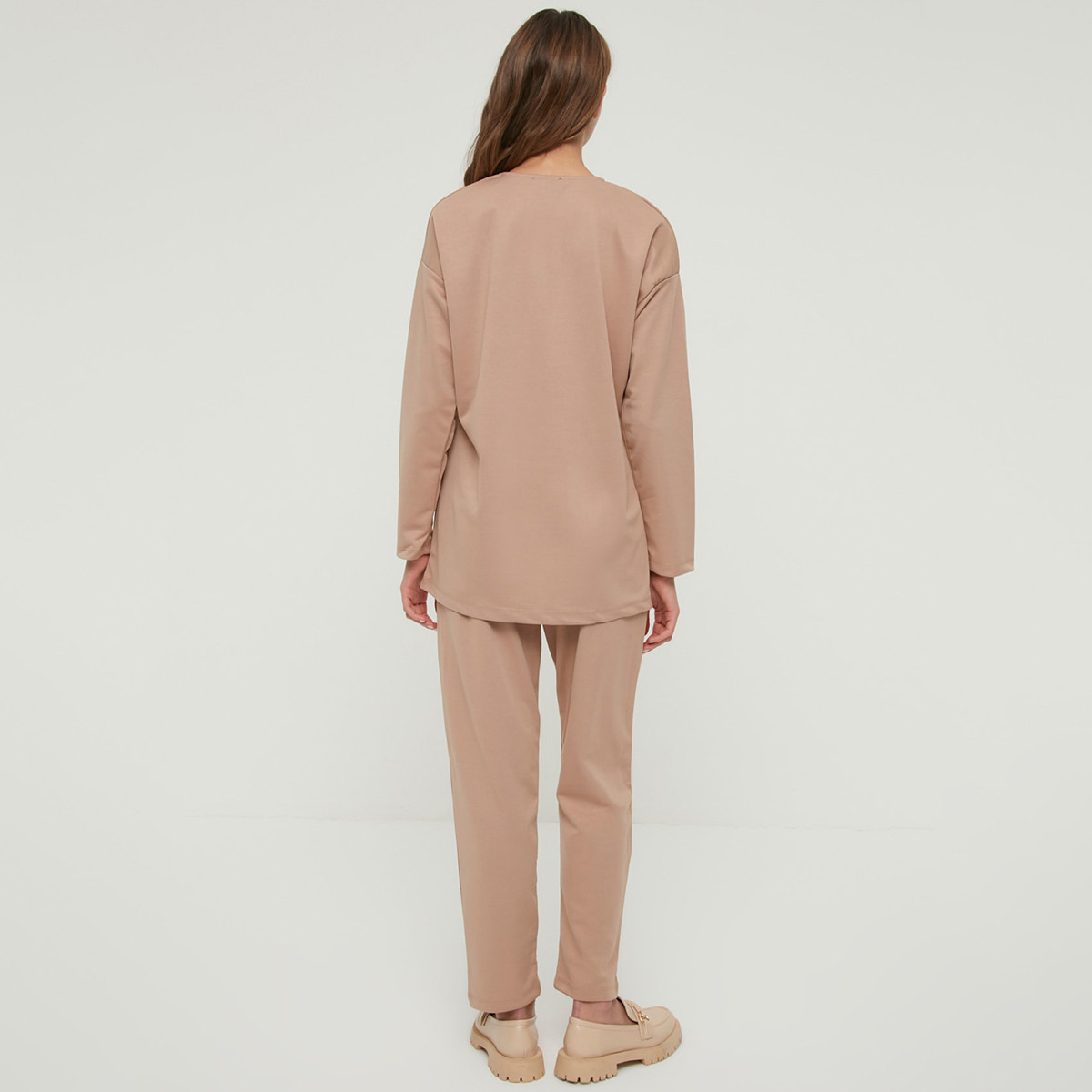 Trendyol Modest Women Knitted Crew Nect Top-Pant Set-women-clothing-coordsets-image-5