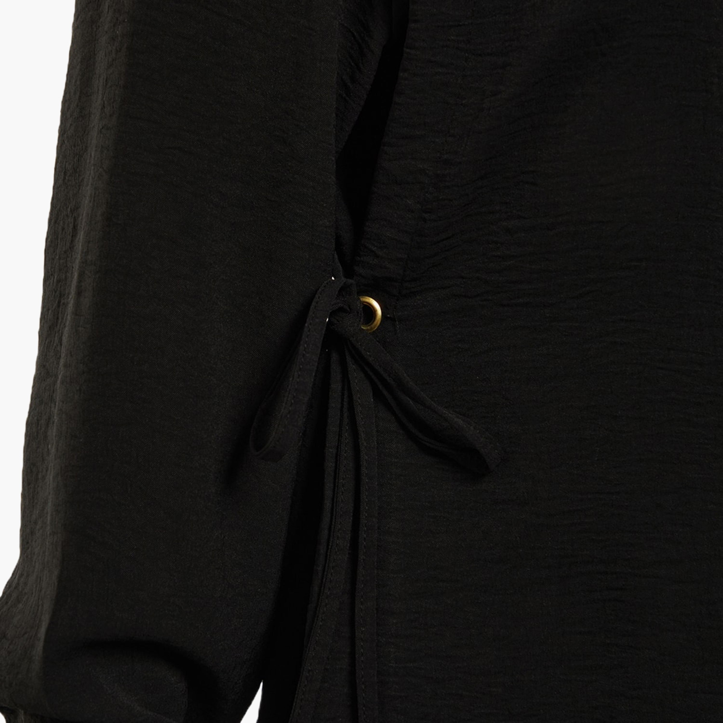 Trendyol Modest Black Textured Elastic Cuffed Women's Tunic & Pants Sets-women-clothing-coordsets-image-10