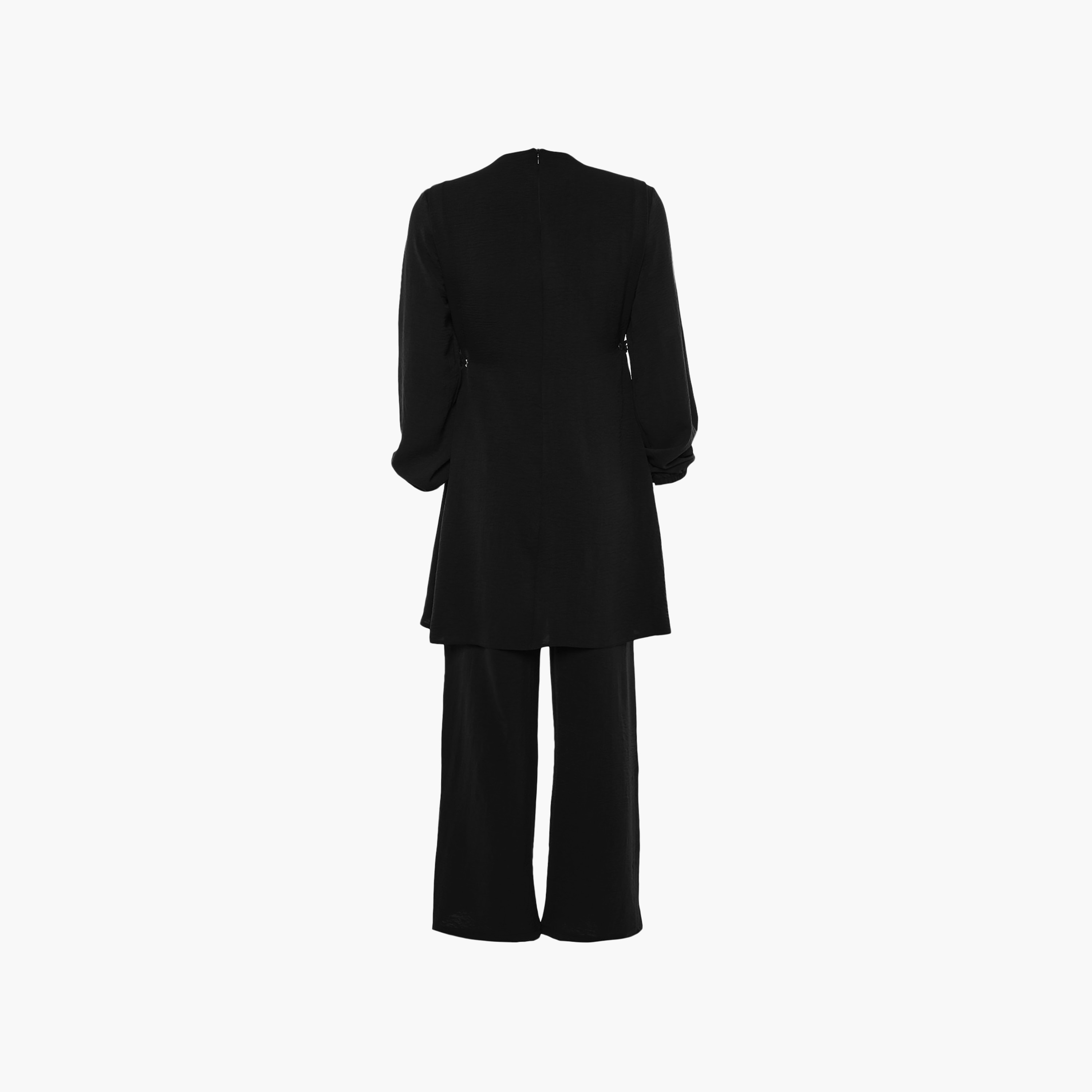 Trendyol Modest Black Textured Elastic Cuffed Women's Tunic & Pants Sets-women-clothing-coordsets-image-3