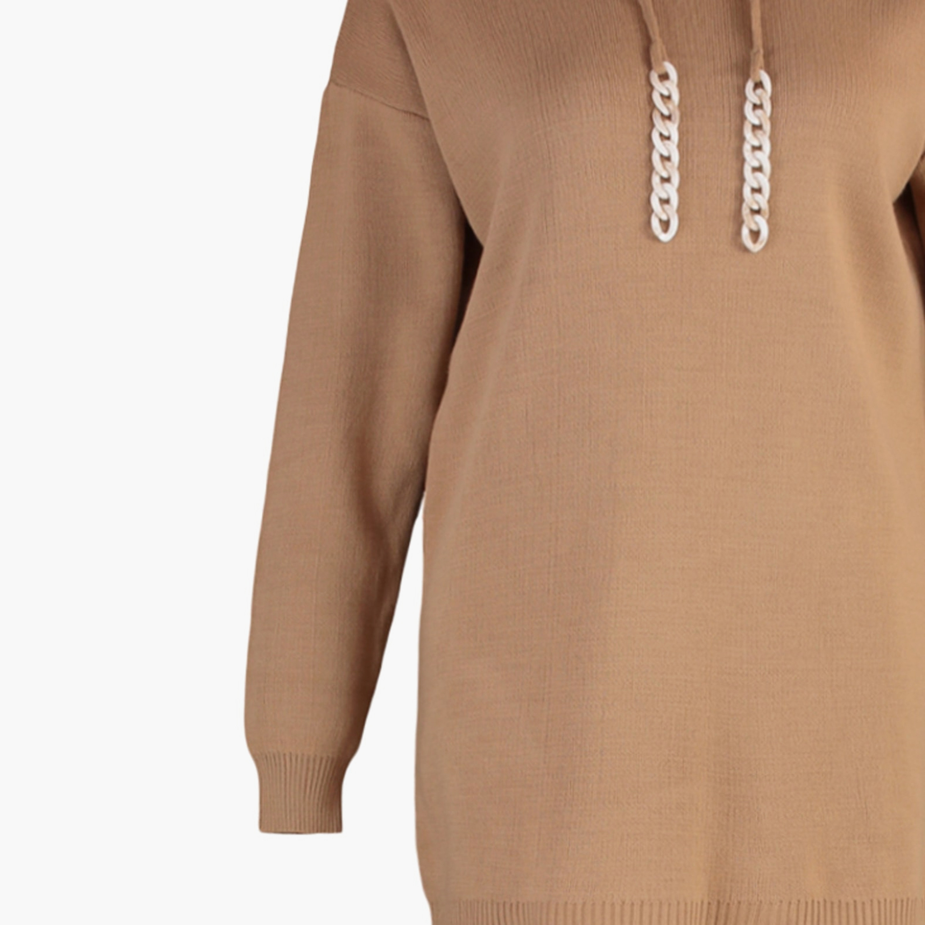 Trendyol Modest Beige Hooded Dropped Sleeves Women's Hoodie & Pants Set-women-clothing-coordsets-image-6