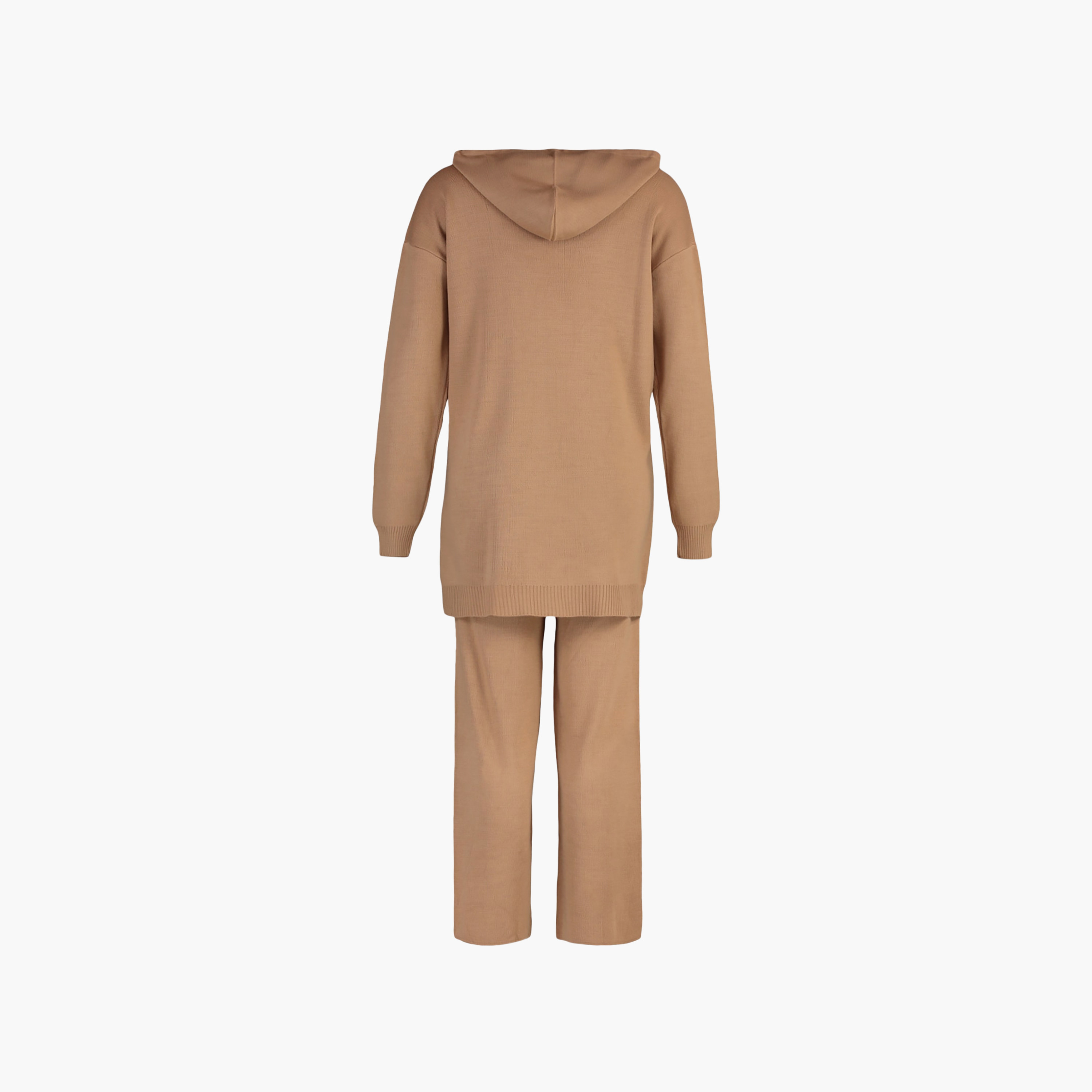 Trendyol Modest Beige Hooded Dropped Sleeves Women's Hoodie & Pants Set-women-clothing-coordsets-image-8