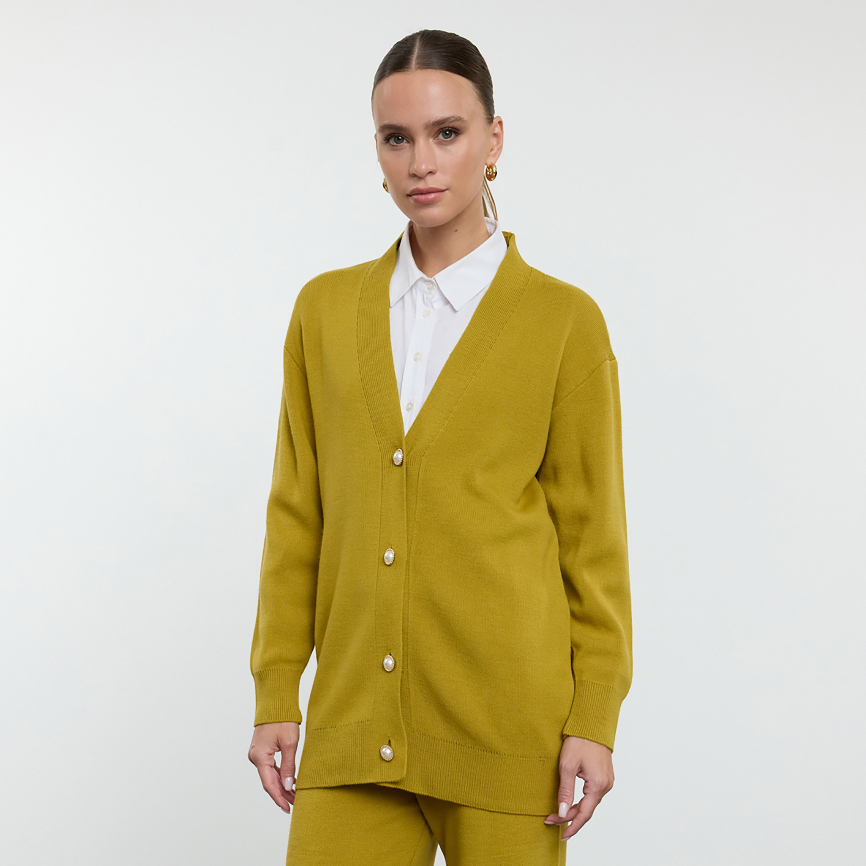 Trendyol Modest Dropped Sleeves Women's Cardigan & Pants Set-women-clothing-coordsets-image-3