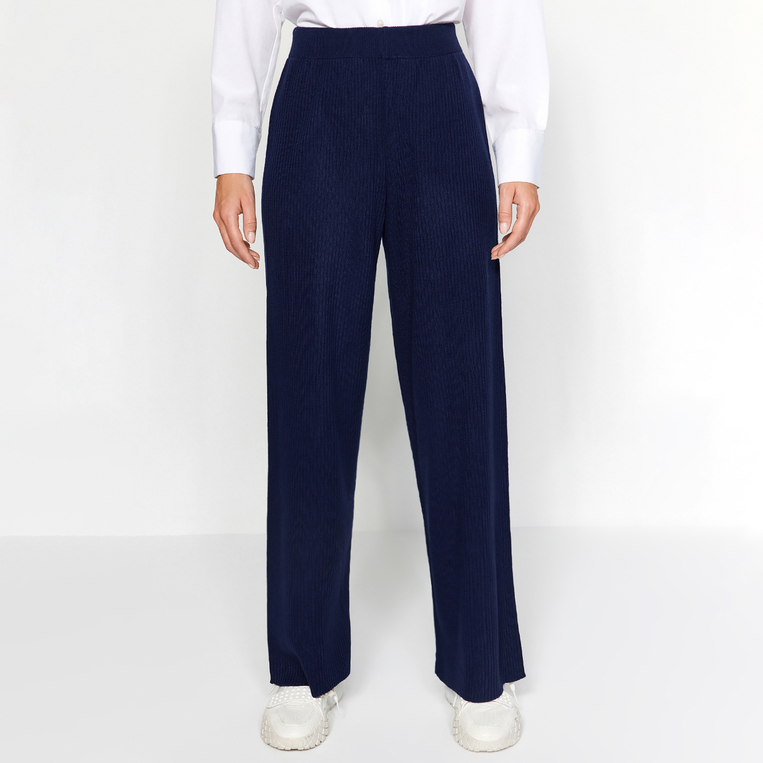 Trendyol Modest Geometric Knit Mock Neck Women's Sweater Vest & Pants Set-women-clothing-coordsets-image-5