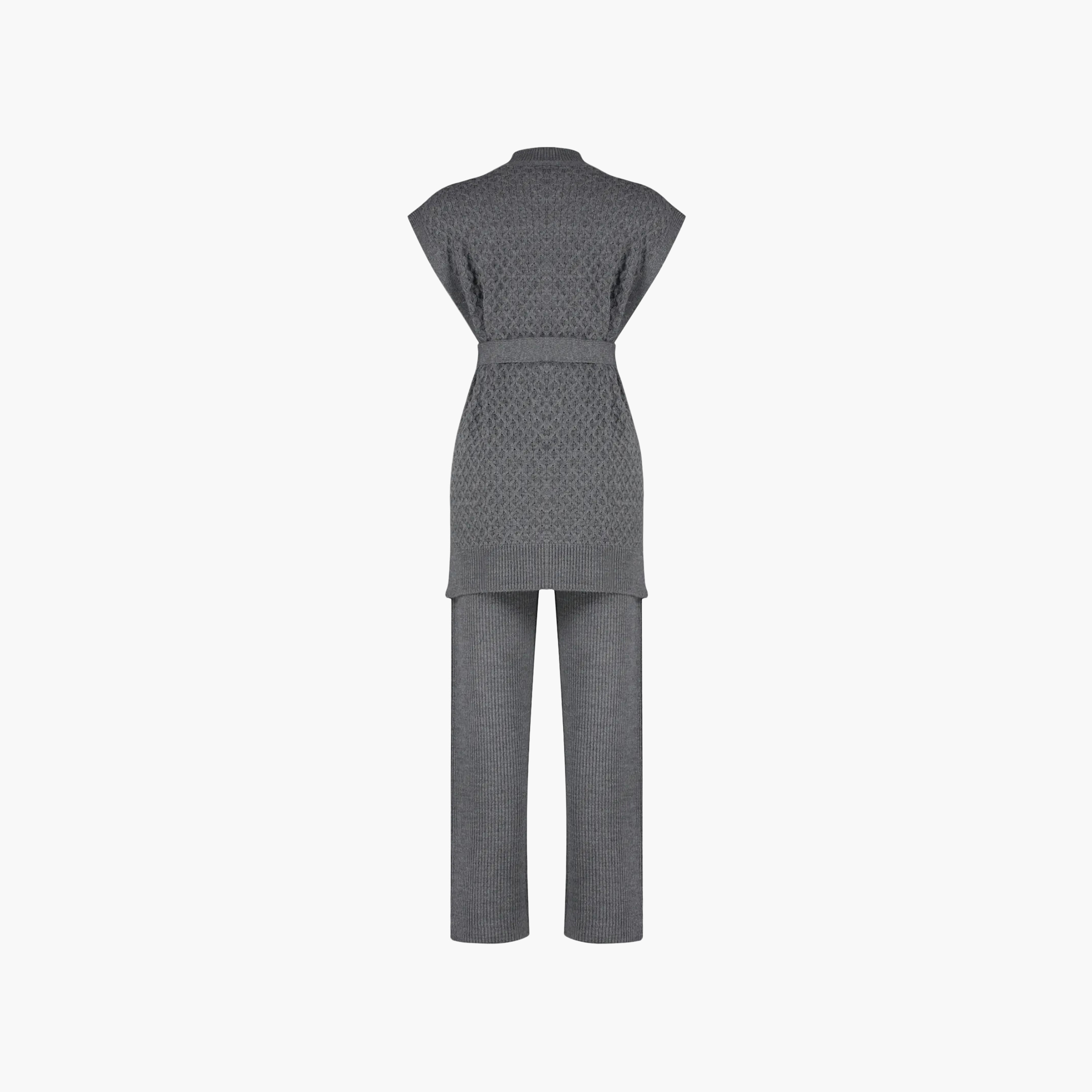 Trendyol Modest Geometric Knit Mock Neck Women's Sweater Vest & Pants Set-women-clothing-coordsets-image-7