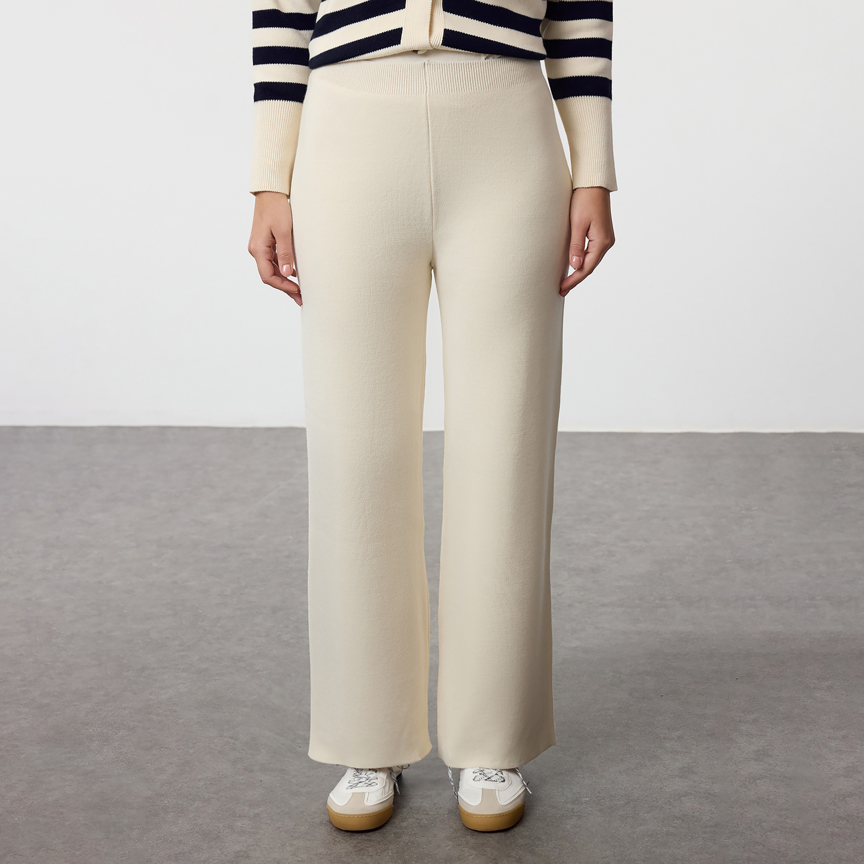 Trendyol Modest Stone Striped Dropped Sleeves Women's Cardigan & Pants Set-women-clothing-coordsets-image-3