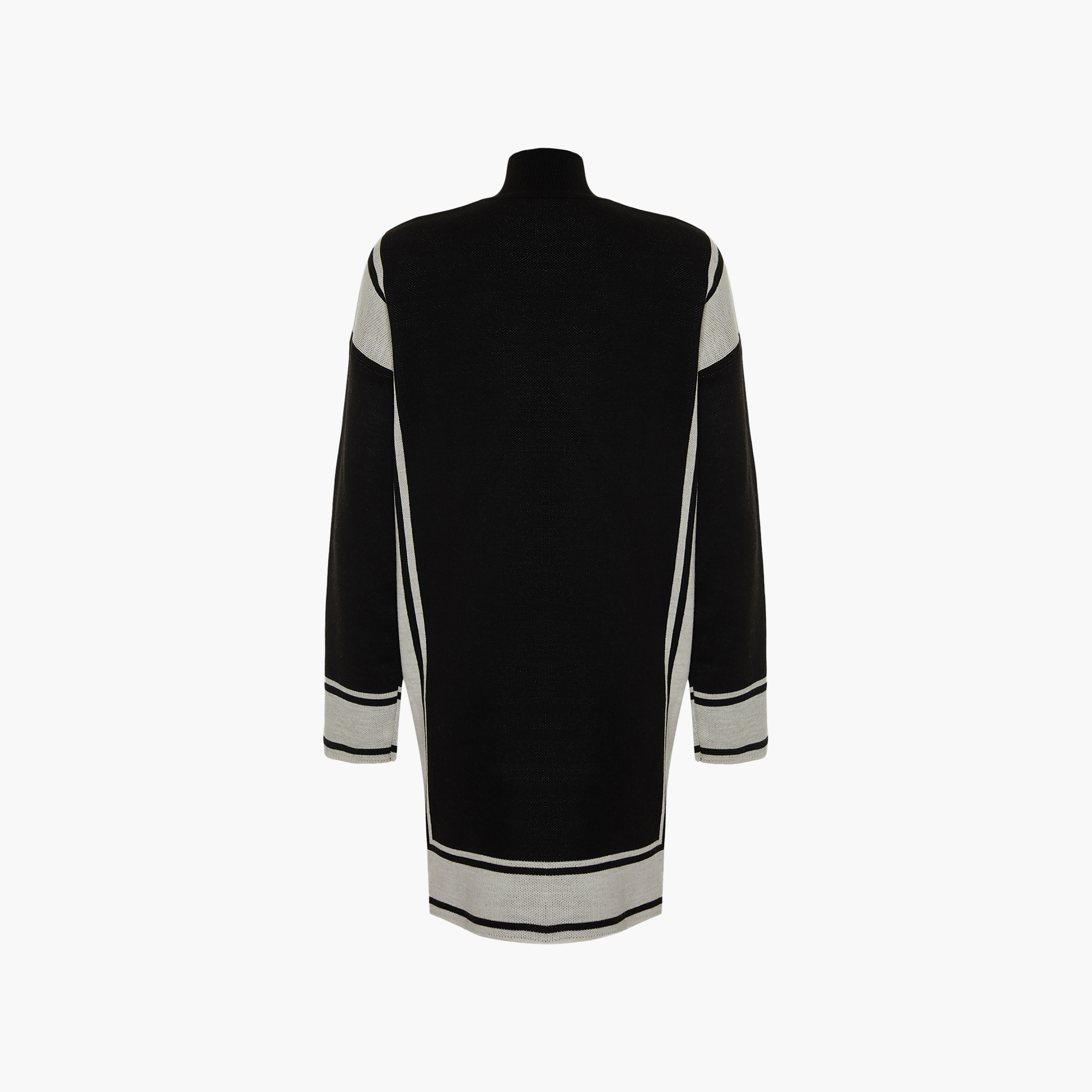 Trendyol Modest Black Striped High Neck Dropped Sleeves Women's Sweater & Pants Set-women-clothing-coordsets-image-8