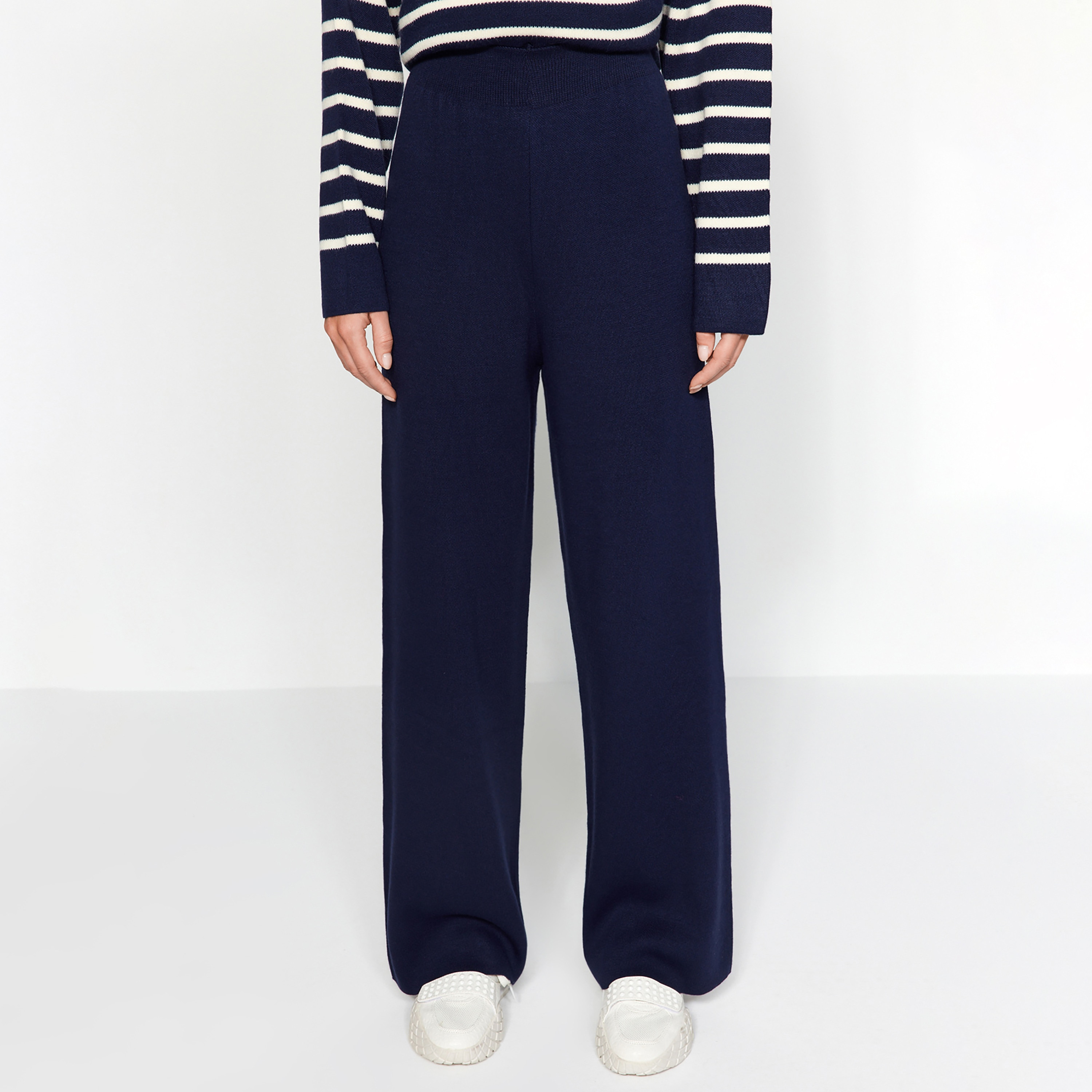 Trendyol Modest Striped Sailor Collar Dropped Sleeves Women's Sweater & Pants Set-women-clothing-coordsets-image-7
