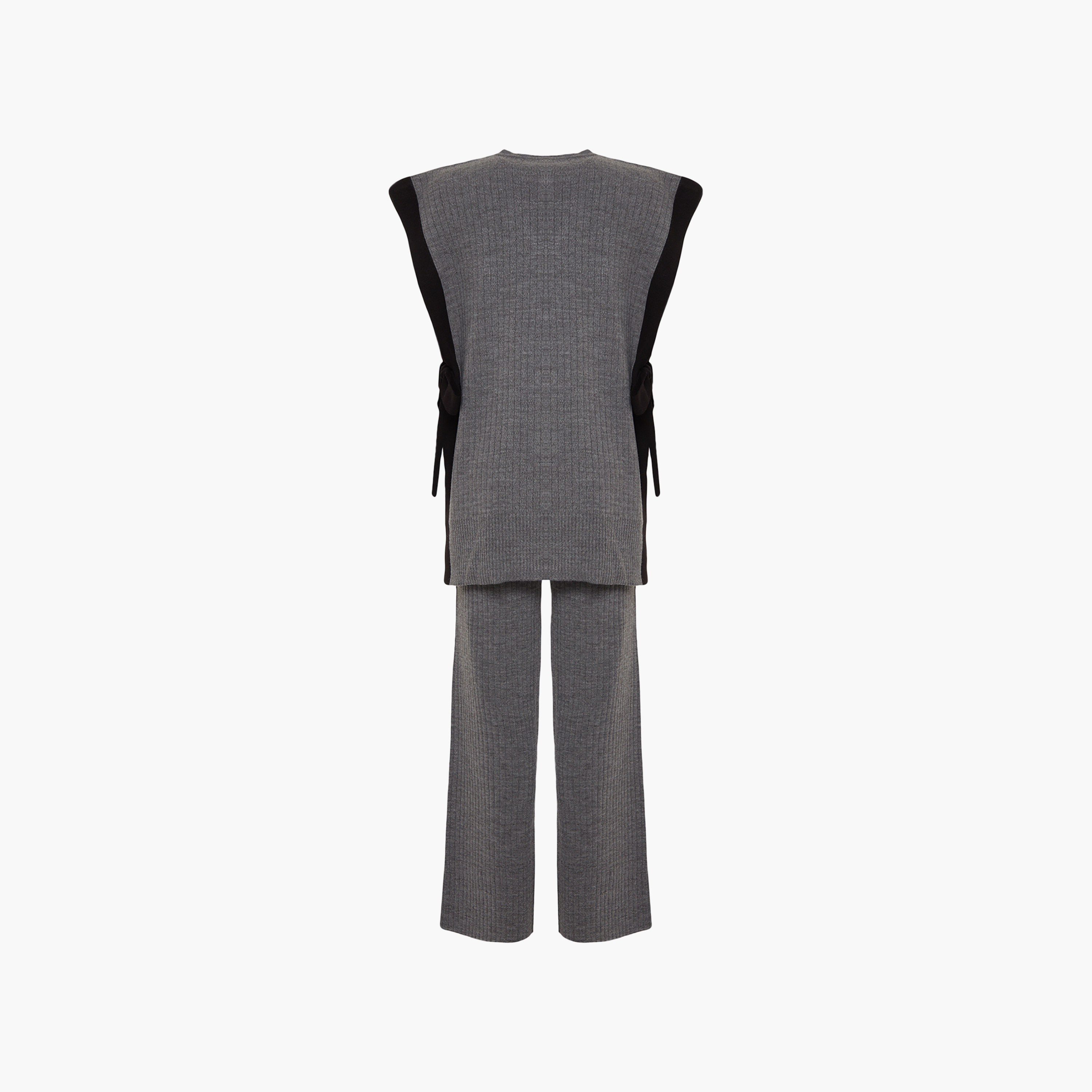 Trendyol Modest Grey Ribbed Women's Cardigan & Pants Set-women-clothing-coordsets-image-9