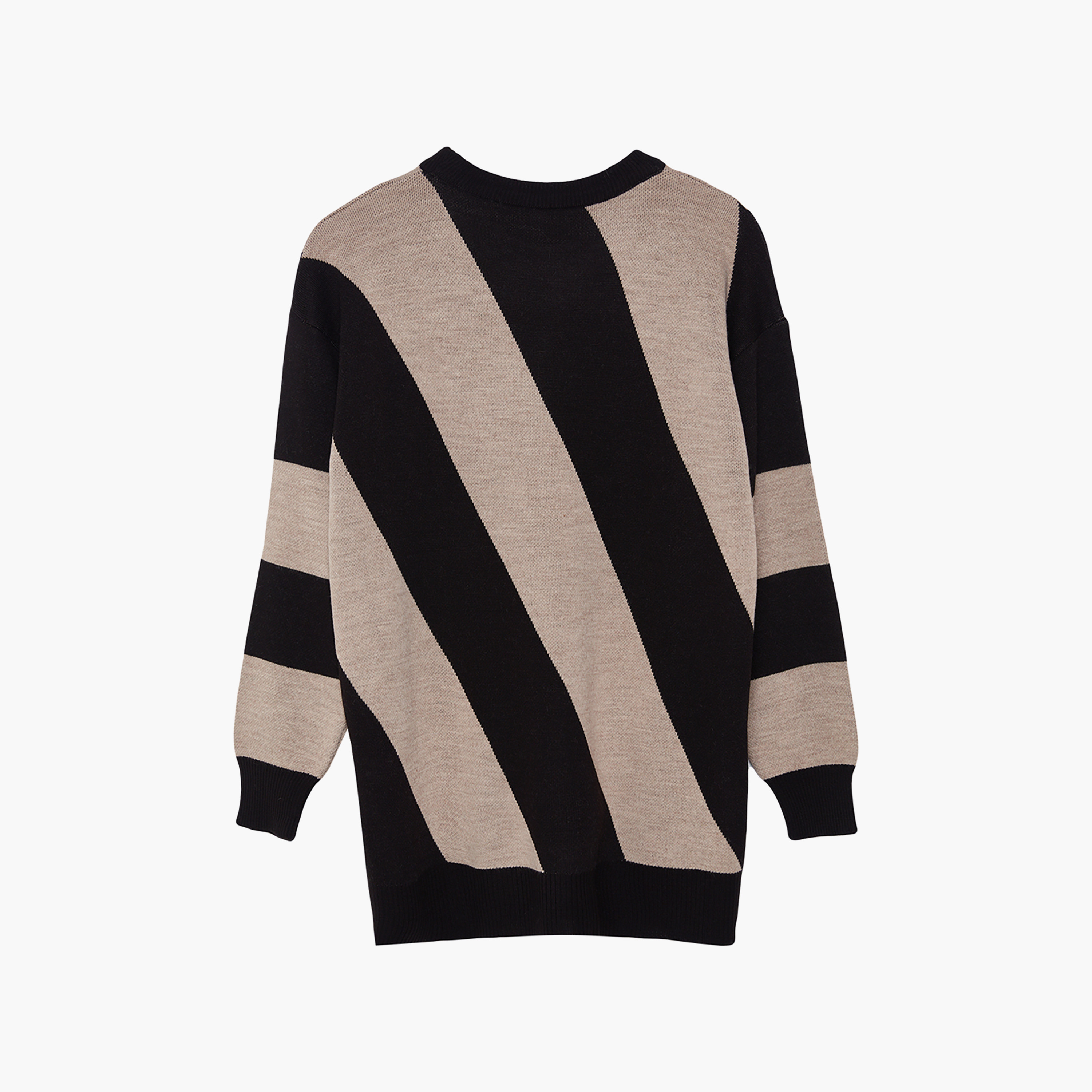 بلوفر حريمي محتشم بألوان متباينة بيج بأكمام ساقطة من ترينديول-women-winterwear-cardigansandjumpers-jumpers-image-6
