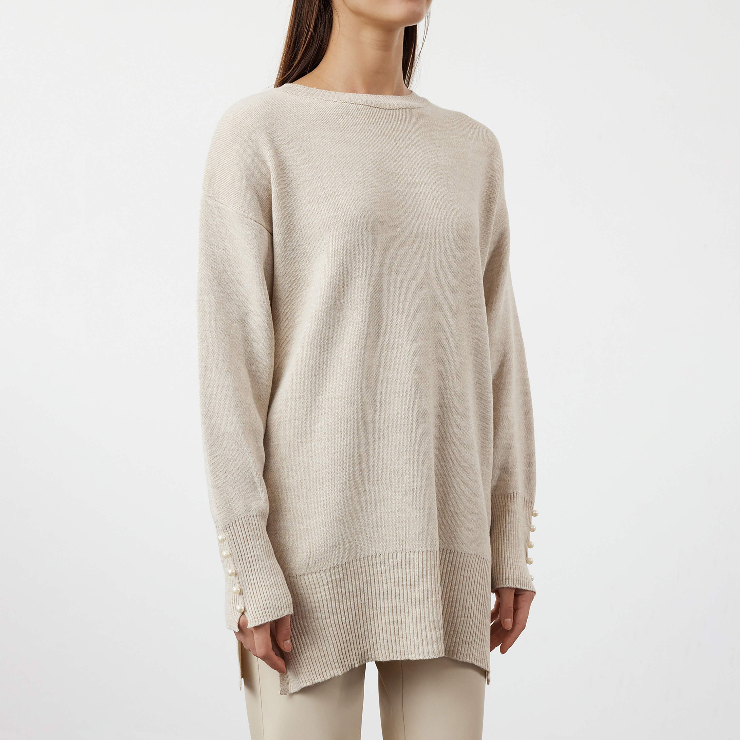 بلوفر حريمي محتشم بأكمام ساقطة من ترينديول-women-winterwear-cardigansandjumpers-jumpers-image-3