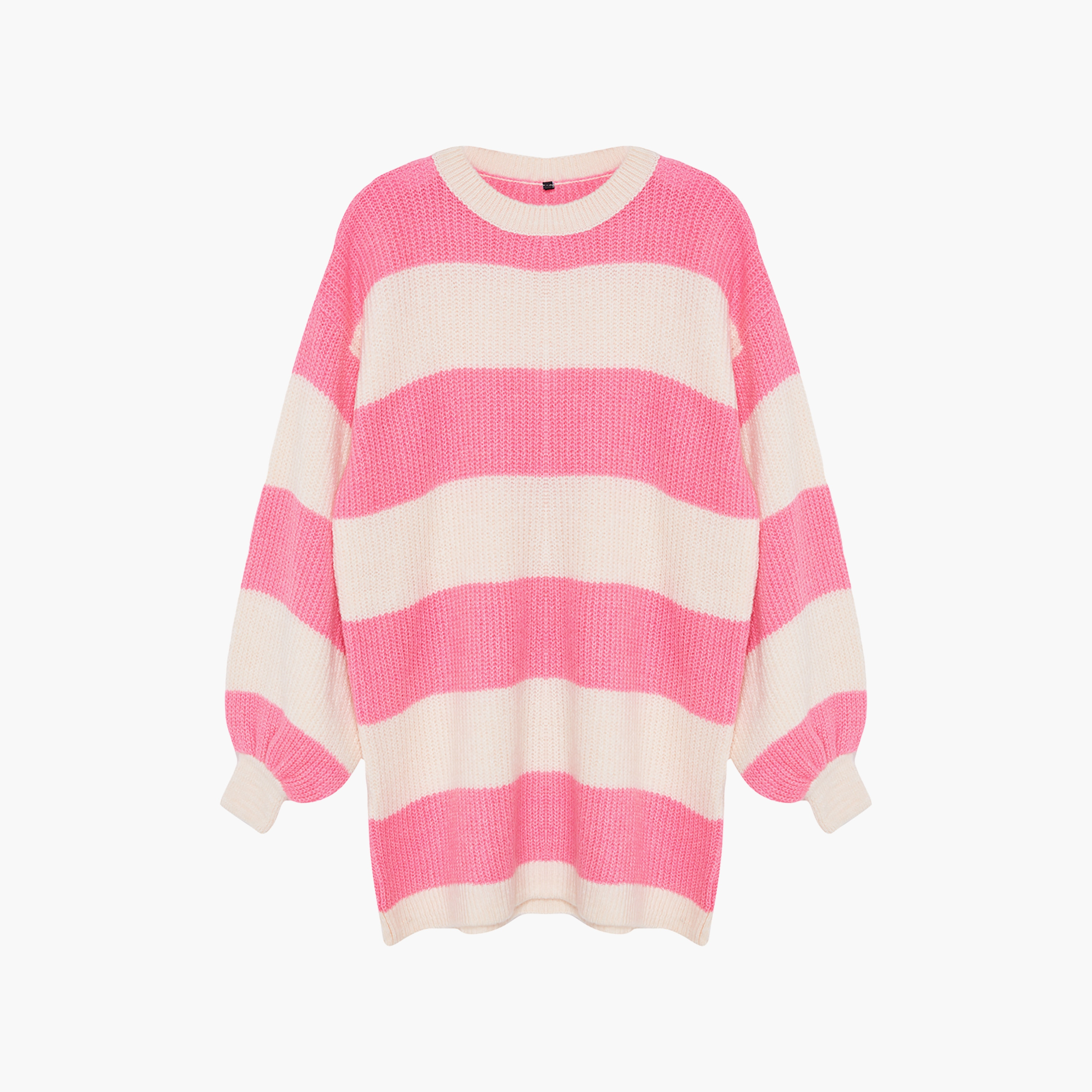 سويتر حريمي محتشم وردي بألوان متباينة وأكمام مسدلة من تريندyol-women-winterwear-cardigansandjumpers-jumpers-image-4