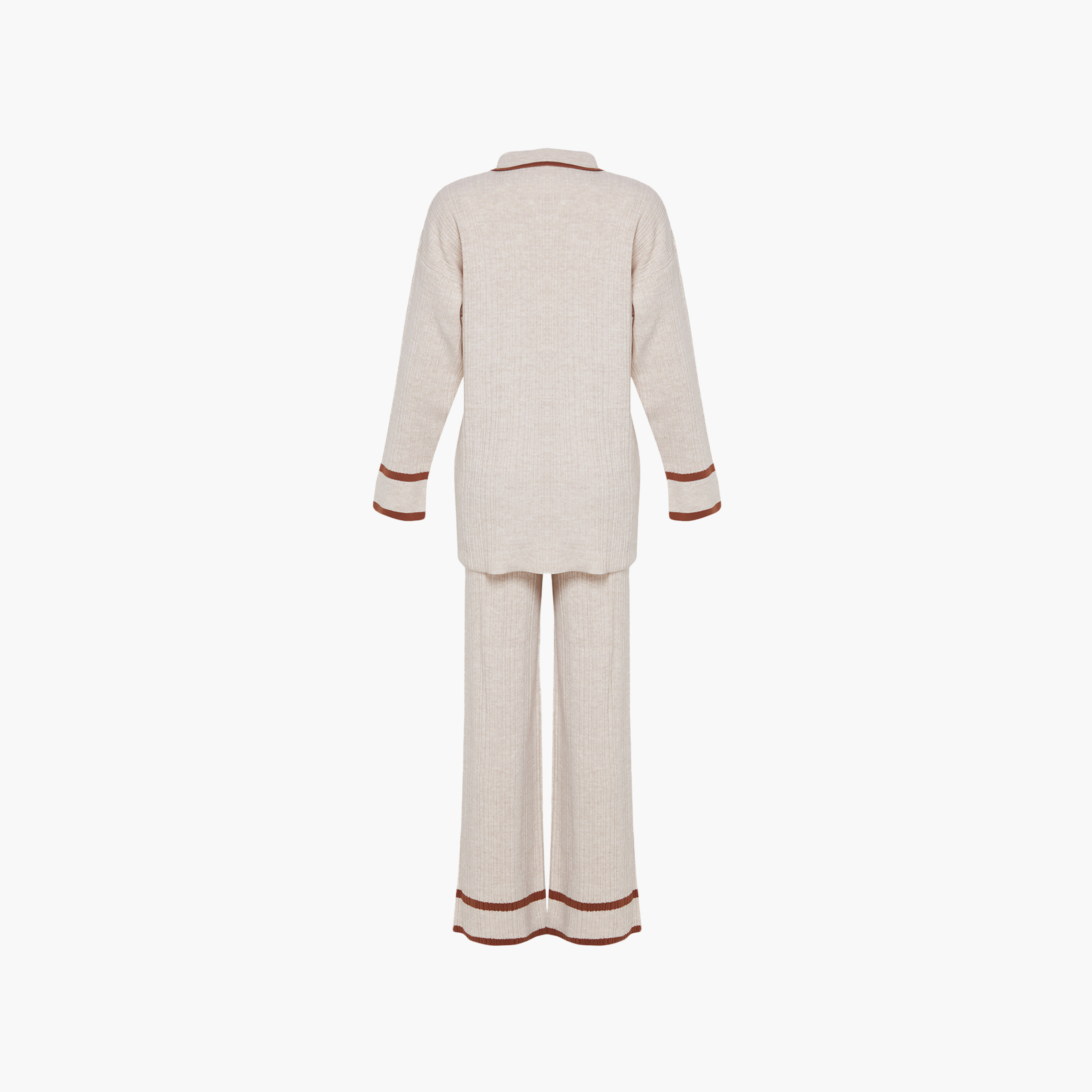 Trendyol Modest Ribbed Johnny Collared Dropped Sleeves Women's Sweater & Pants Set-women-clothing-coordsets-image-7