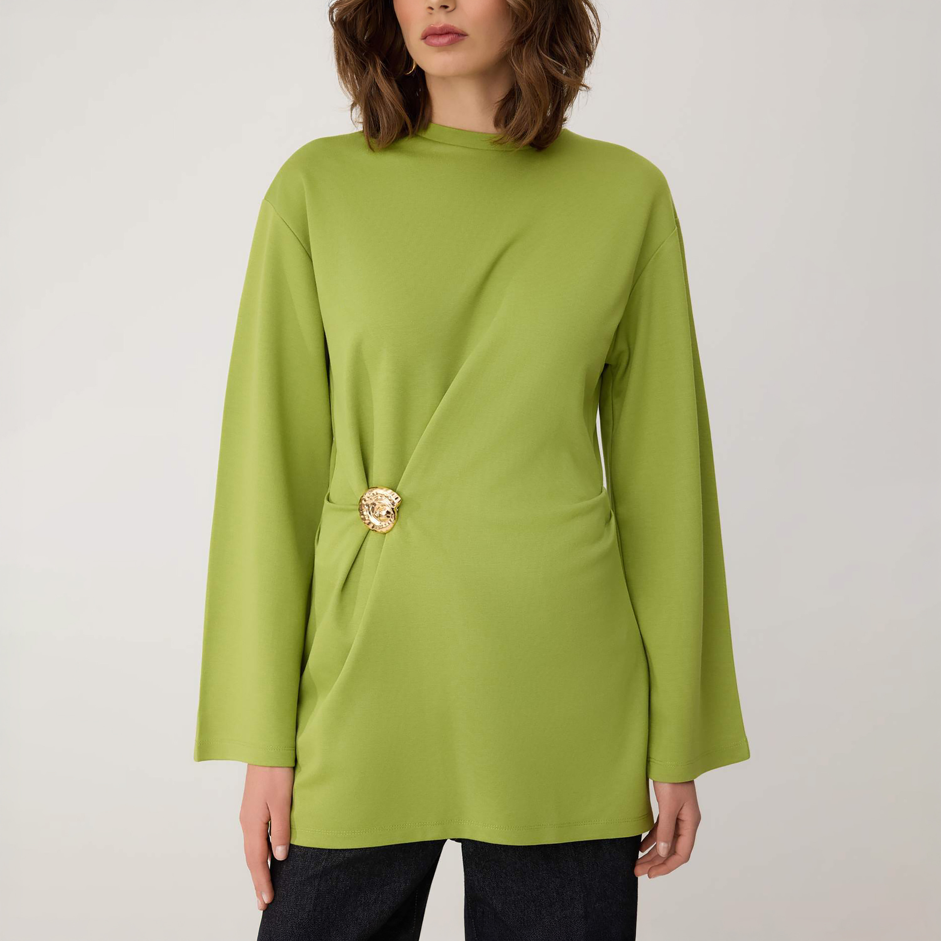 Trendyol Modest Green Dropped Sleeves Women's Tunic-women-clothing-shirtsandblouses-blouses-image-4