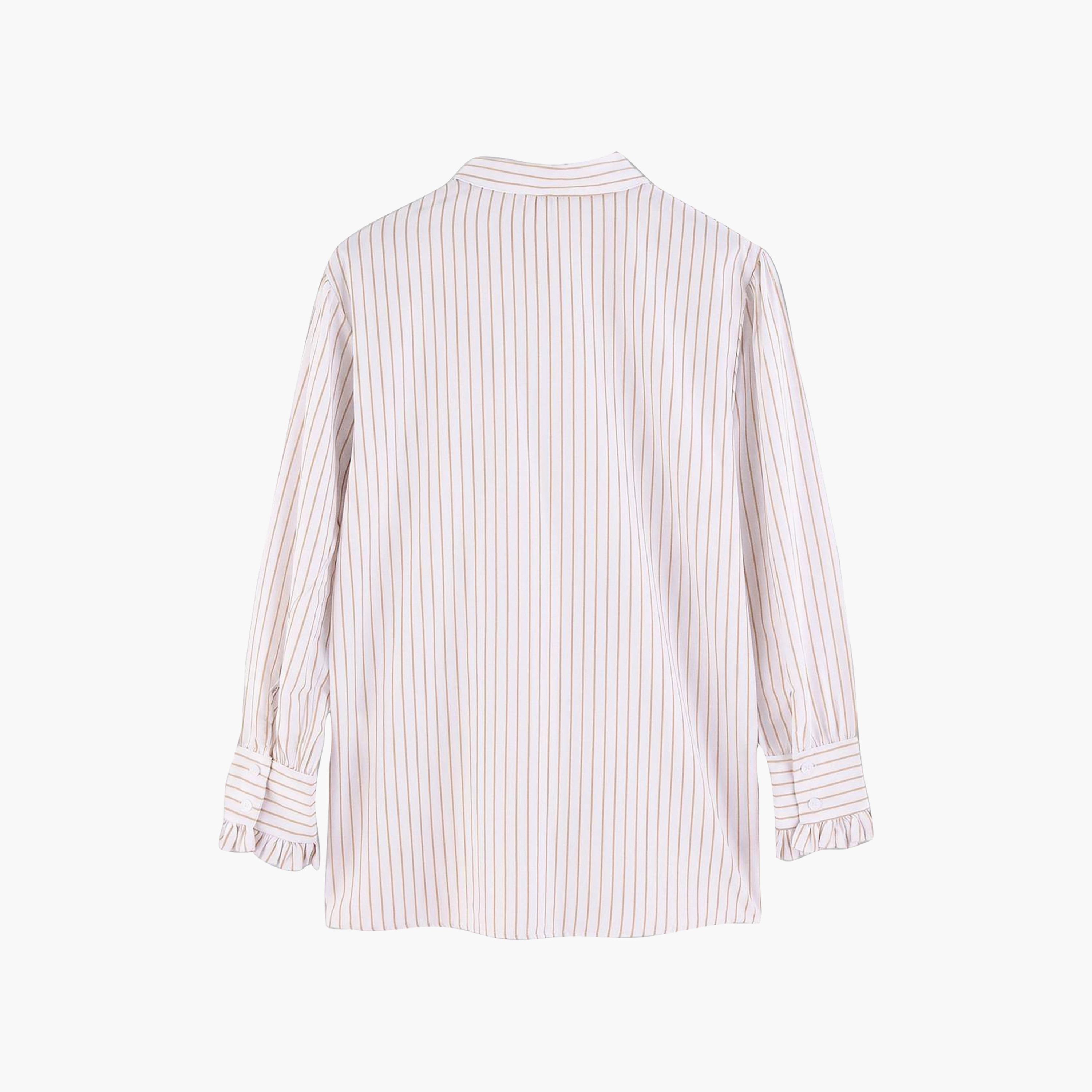 قميص حريمي محتشم أبيض مخطط بياقة من ترينديول-women-clothing-shirtsandblouses-shirts-image-6