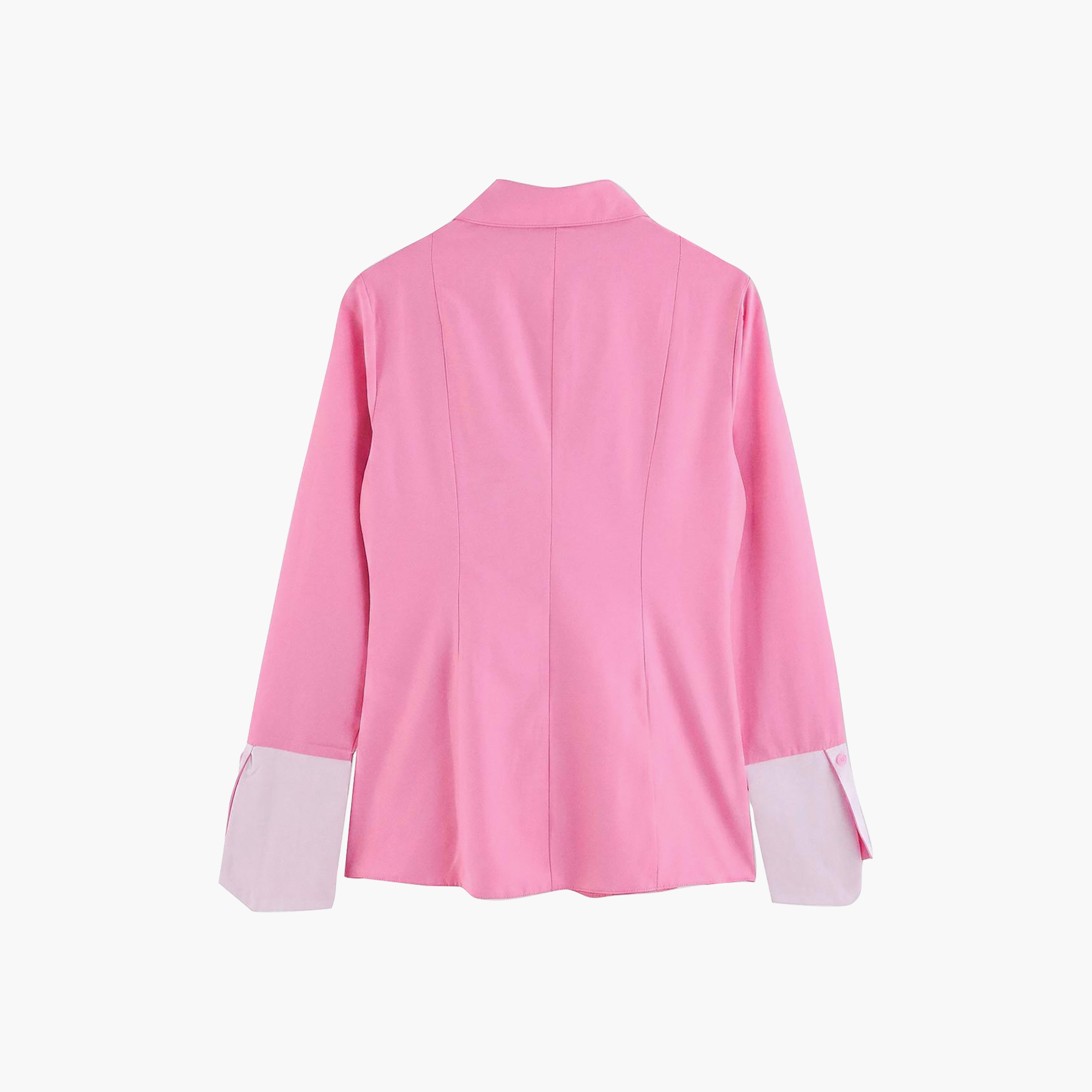 قميص حريمي محتشم وردي بياقة وأساور أكمام متباينة من ترينديول-women-clothing-shirtsandblouses-shirts-image-6
