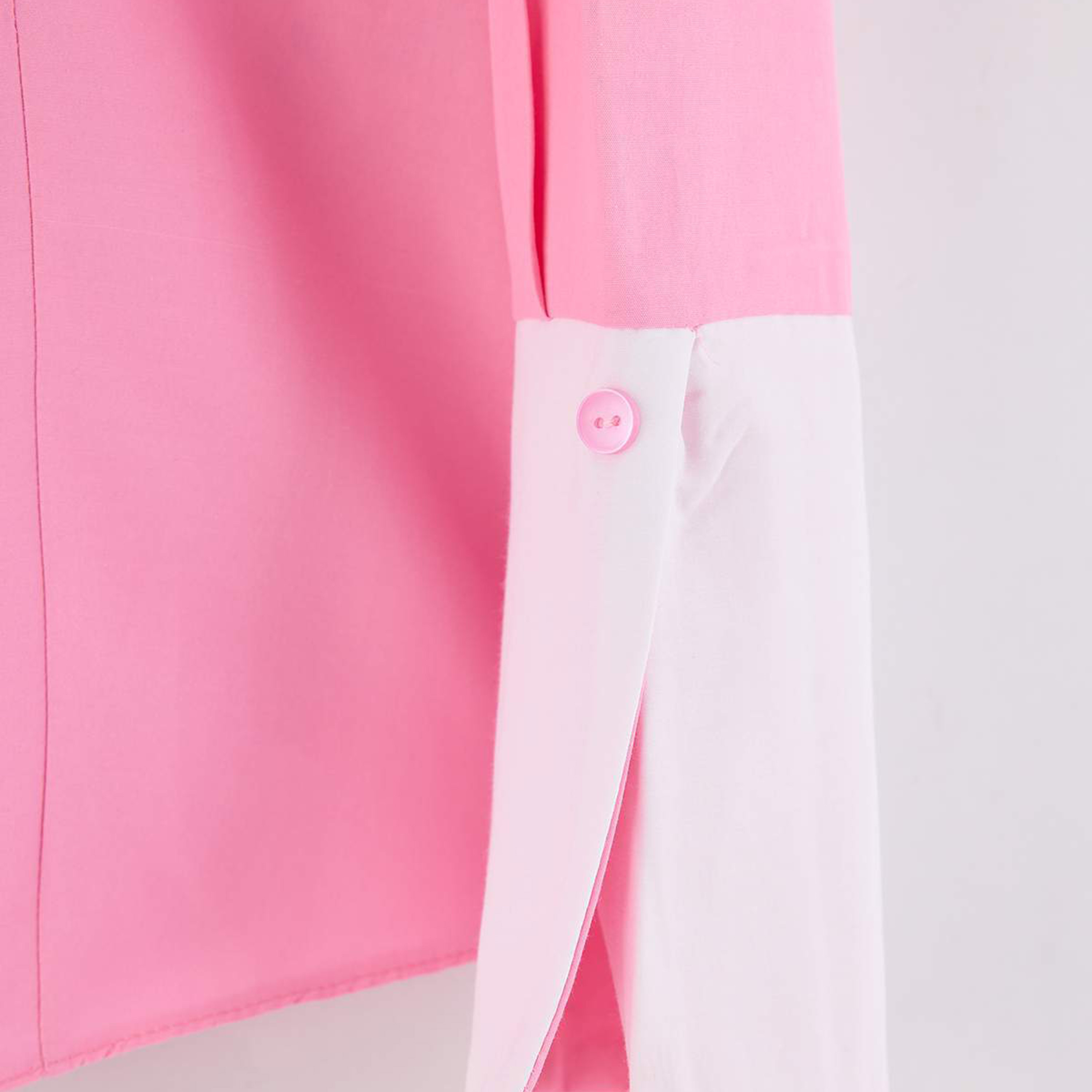 قميص حريمي محتشم وردي بياقة وأساور أكمام متباينة من ترينديول-women-clothing-shirtsandblouses-shirts-image-7