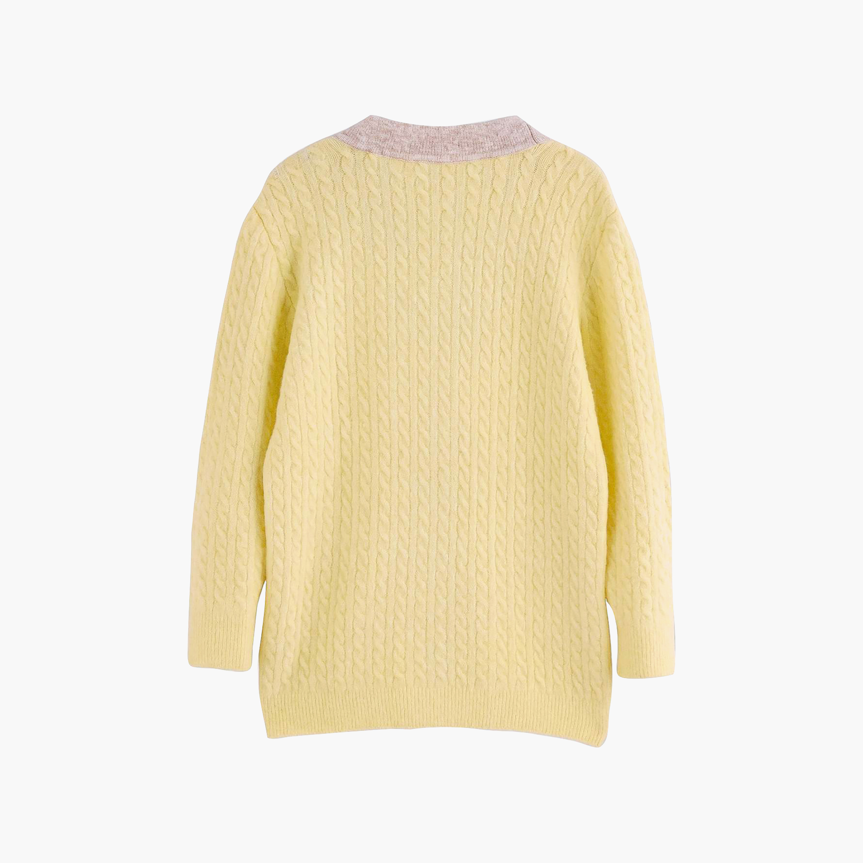 Trendyol Modest Yellow Cable Knitted Women's Cardigan-women-winterwear-cardigansandjumpers-cardigans-image-7