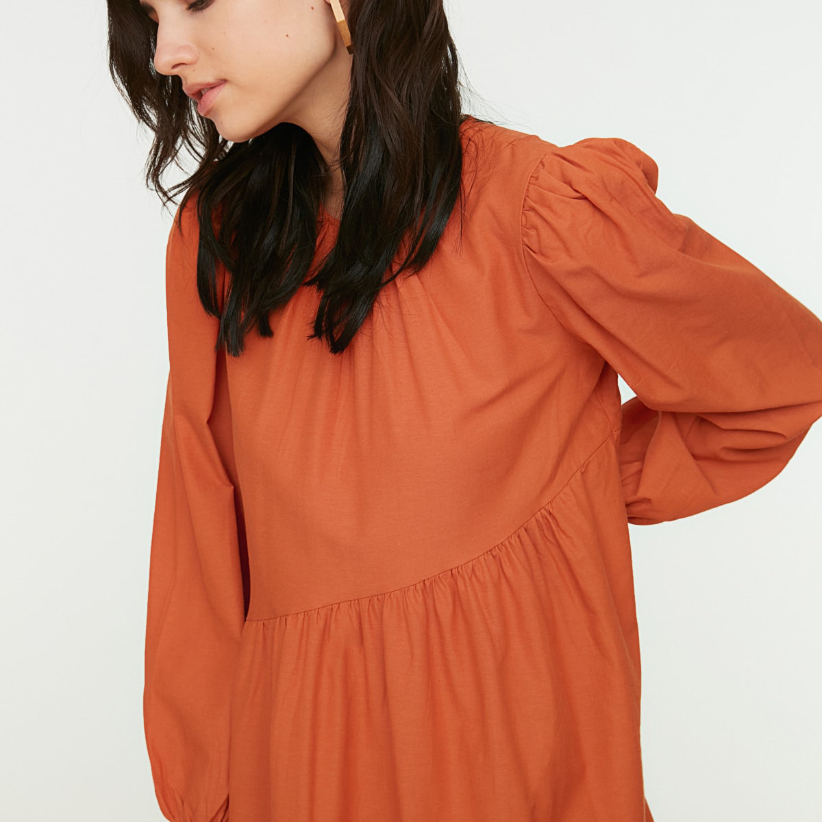ترينديول بنى طويل فستان-women-clothing-dresses-image-4