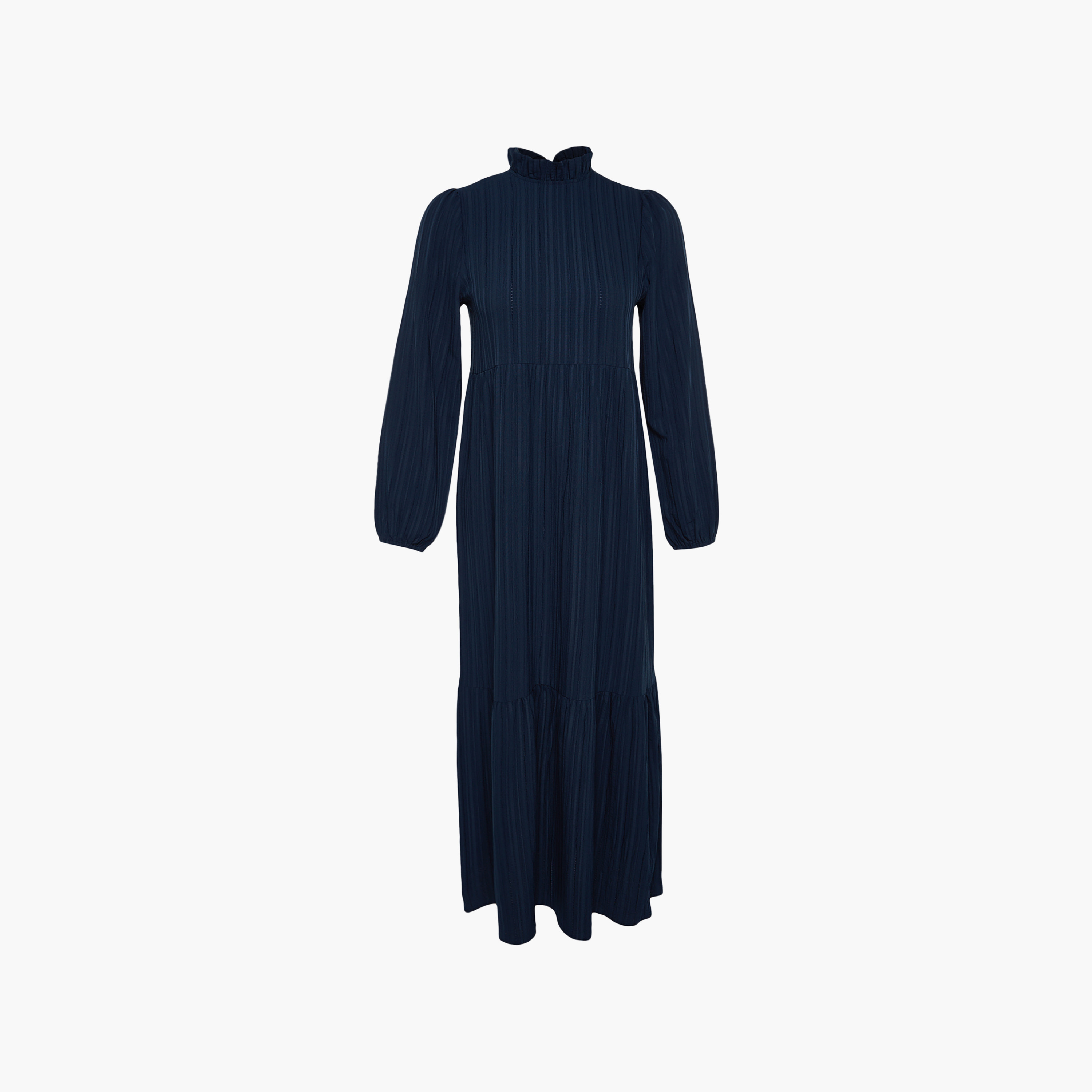 Trendyol Modest Textured Ruffled Neck Tiered Women's Maxi Dress-women-clothing-dresses-image-7