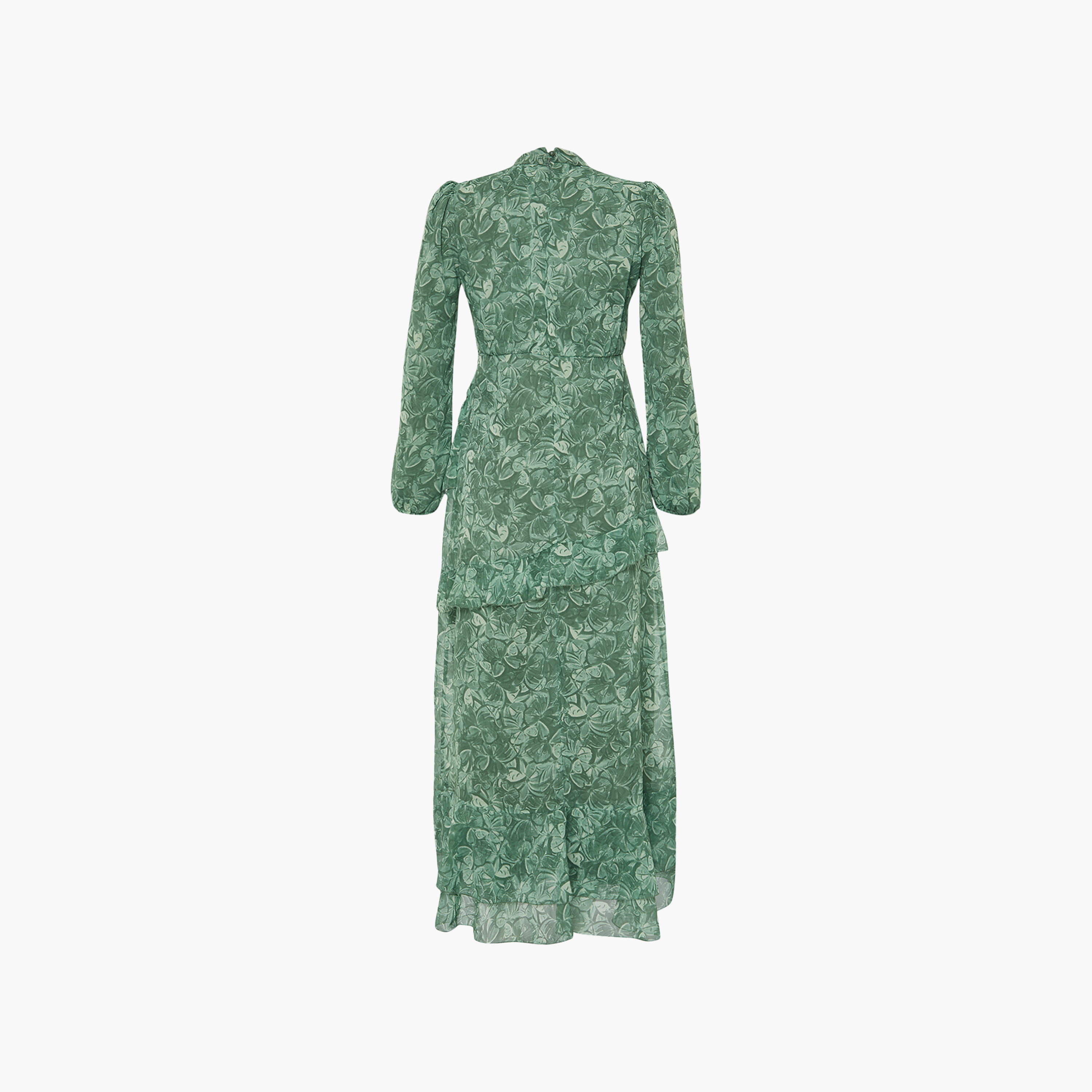 Trendyol Modest Floral Motifs Chiffon Mock Neck Ruffle Women's Maxi Dress-women-clothing-dresses-image-2