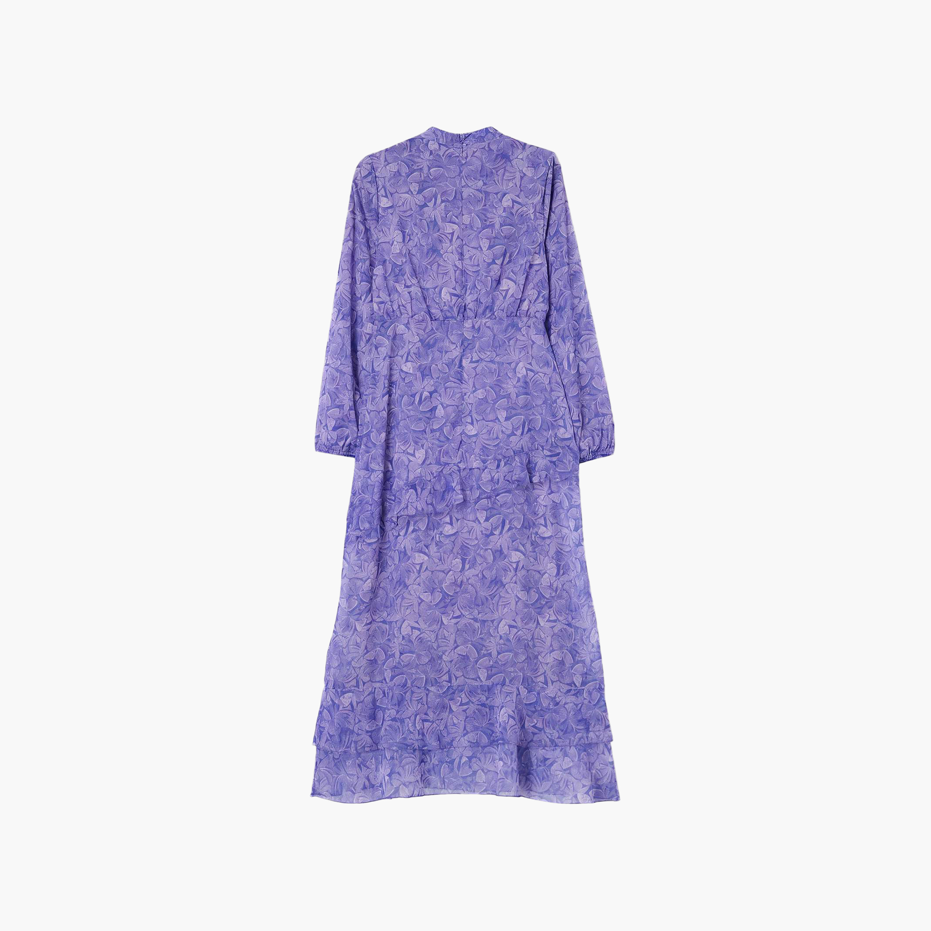 Trendyol Modest Floral Motifs Chiffon Mock Neck Ruffle Women's Maxi Dress-women-clothing-dresses-image-7