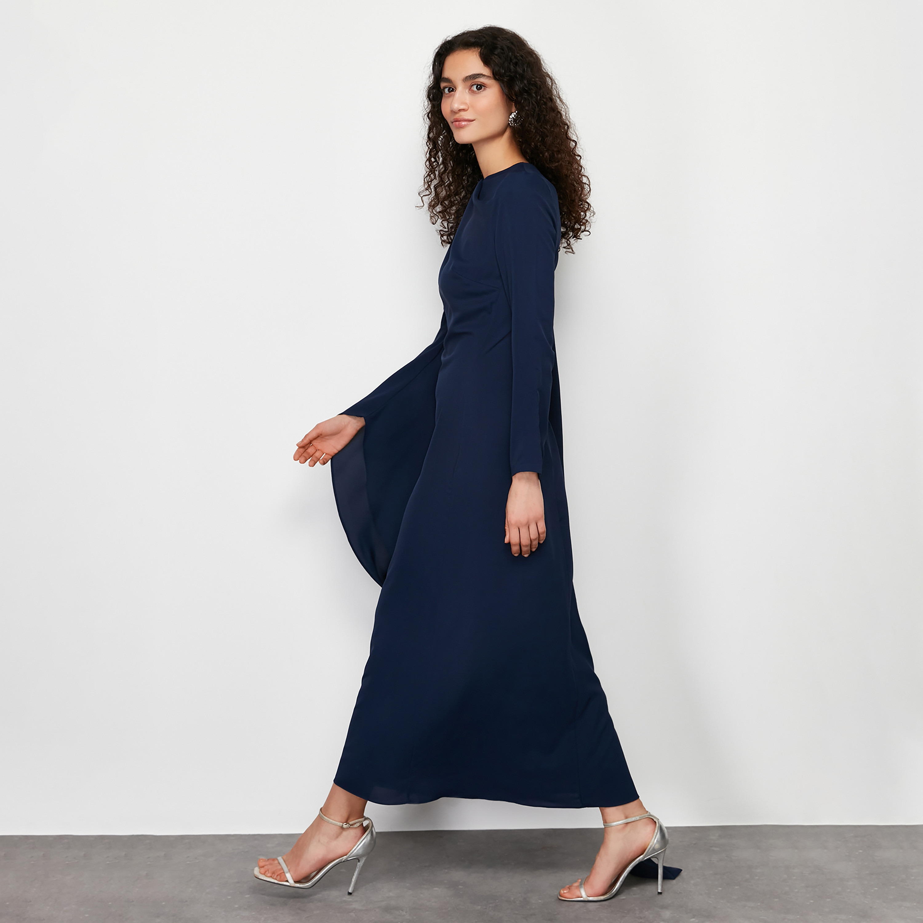 Trendyol Modest Cape Sleeve Evening Women's Maxi Dress-women-clothing-dresses-image-2
