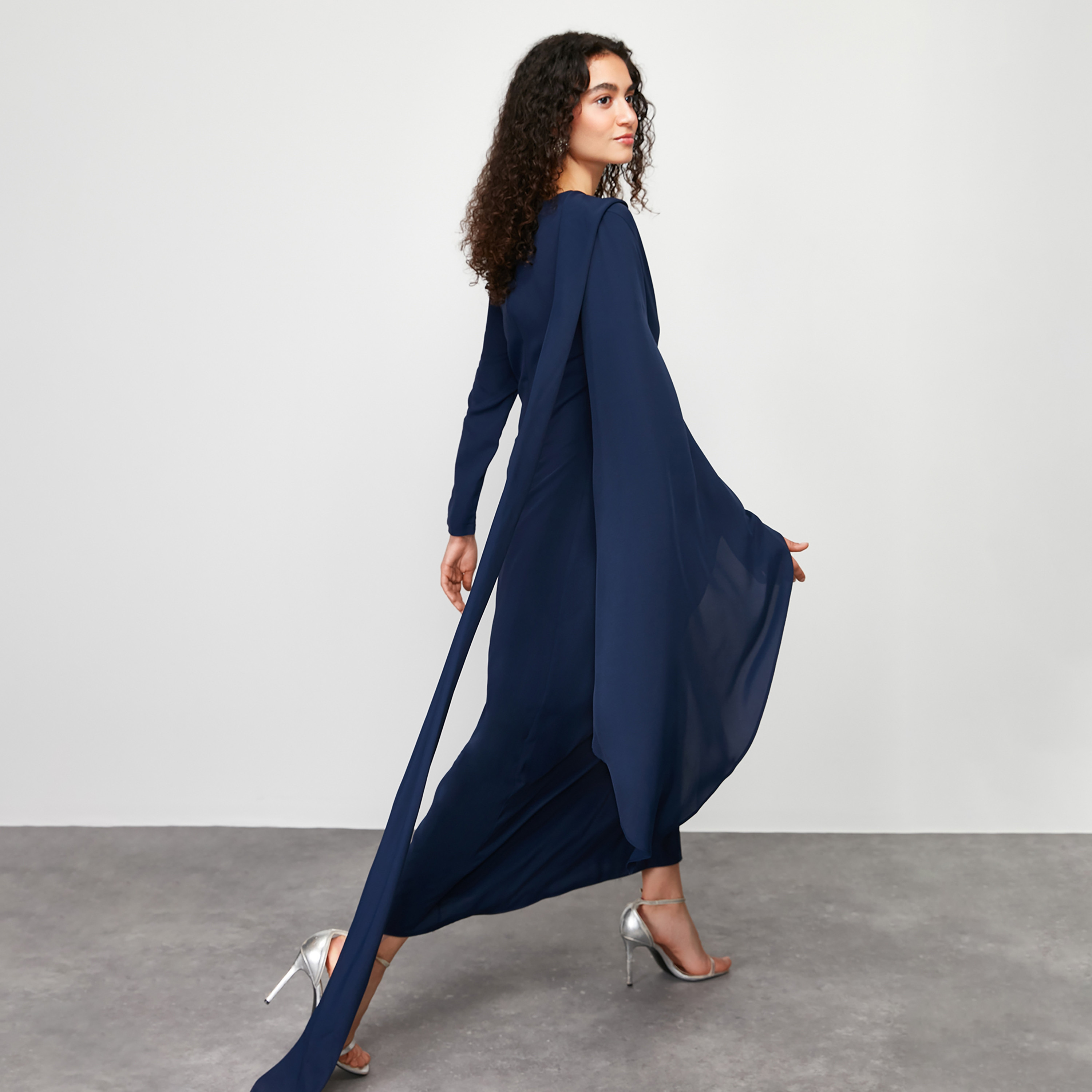 Trendyol Modest Cape Sleeve Evening Women's Maxi Dress-women-clothing-dresses-image-3